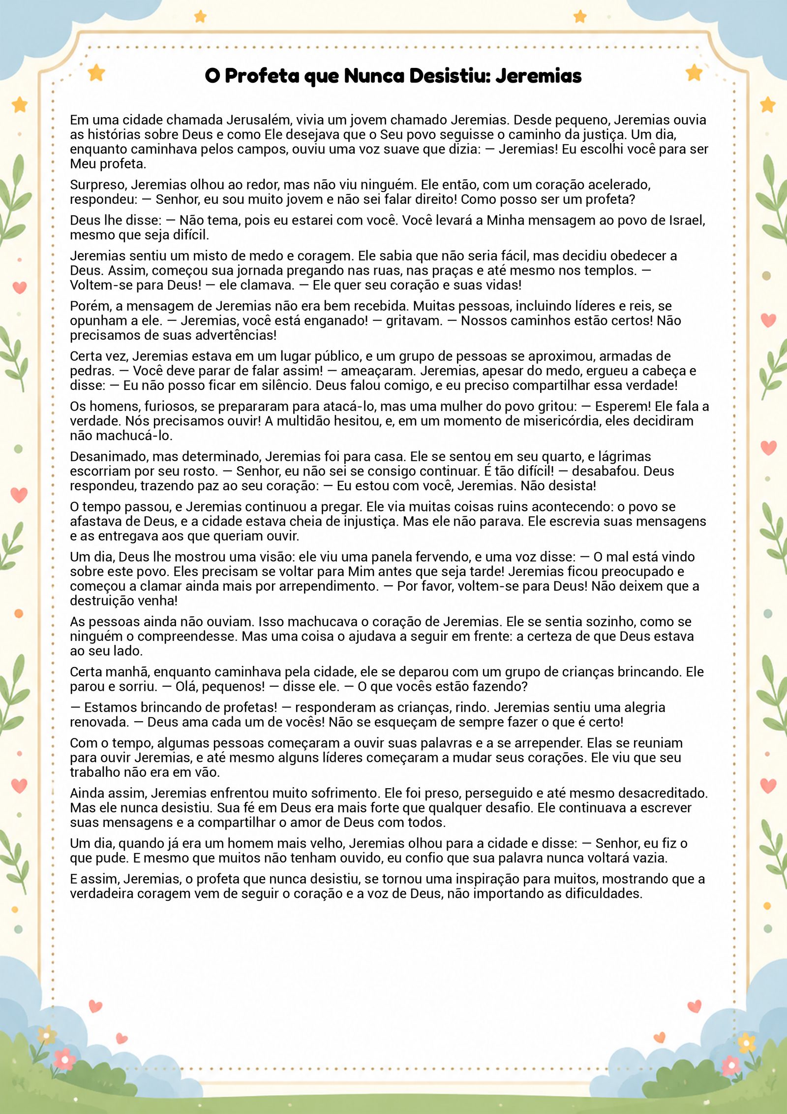 História infantil para imprimir