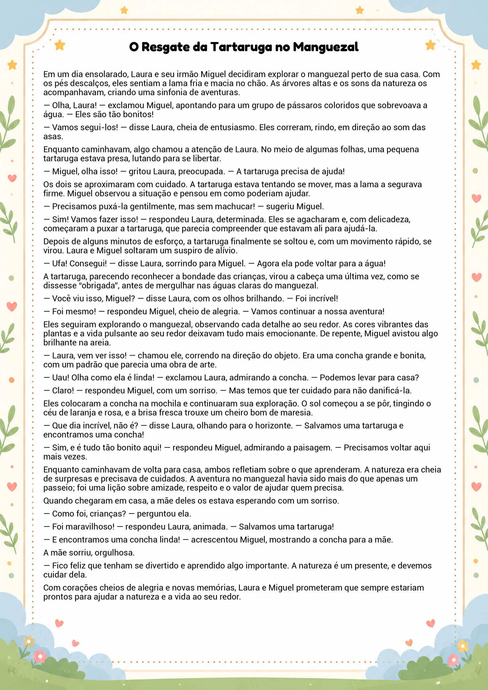 História infantil para imprimir