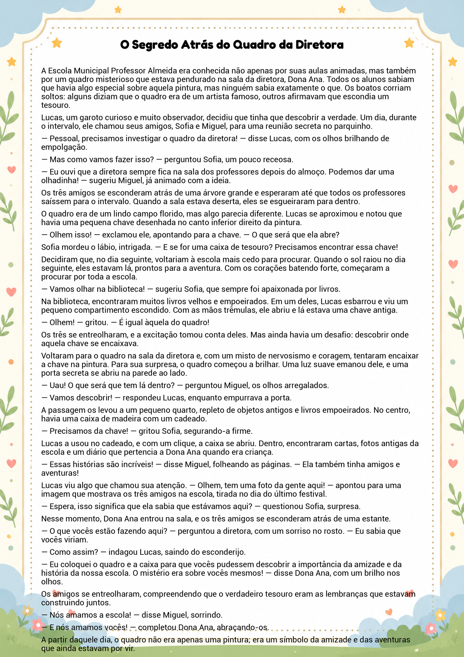 História infantil para imprimir