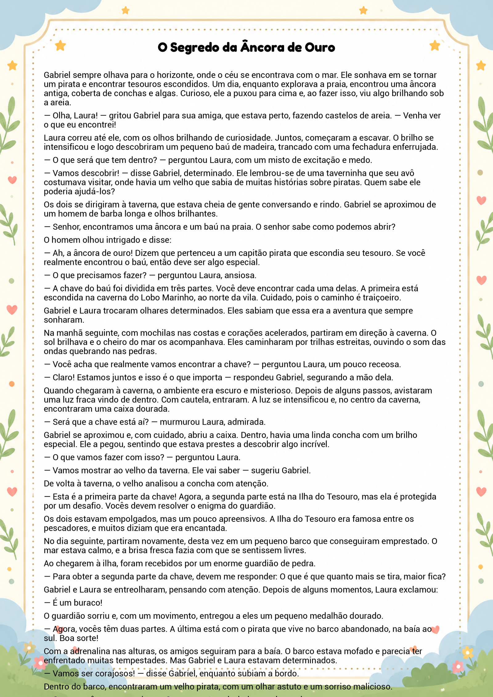 História infantil para imprimir