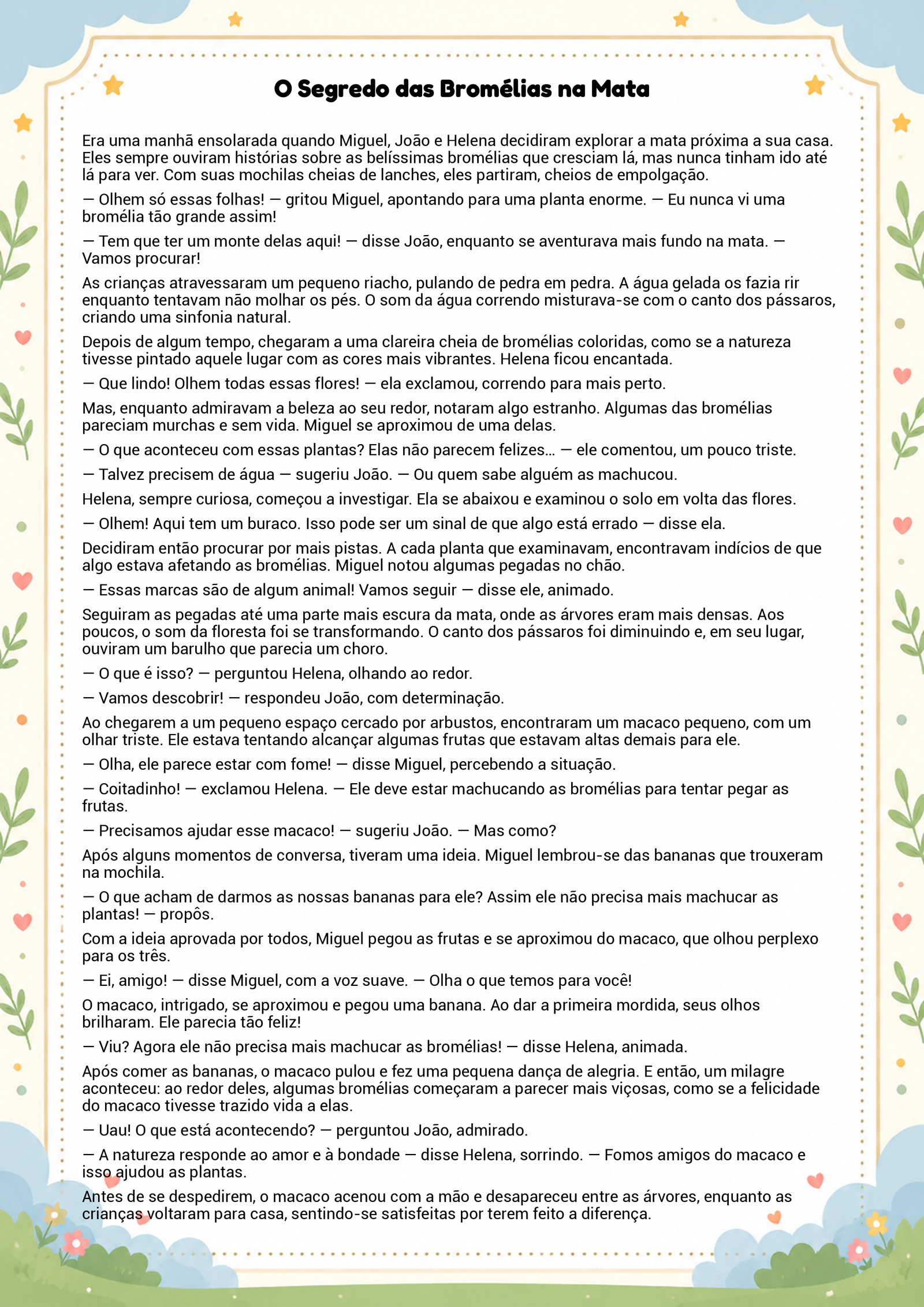 História infantil para imprimir