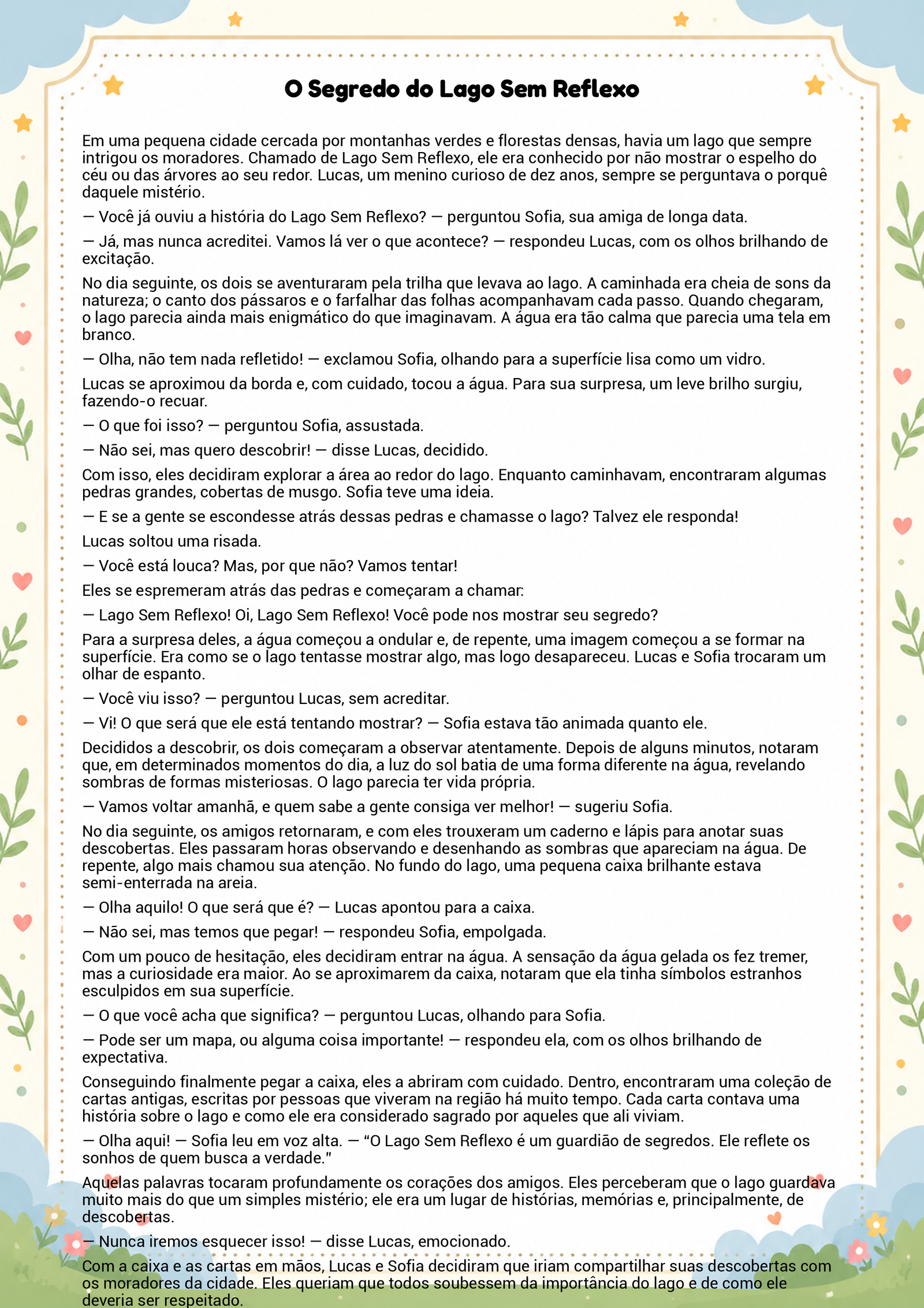 História infantil para imprimir