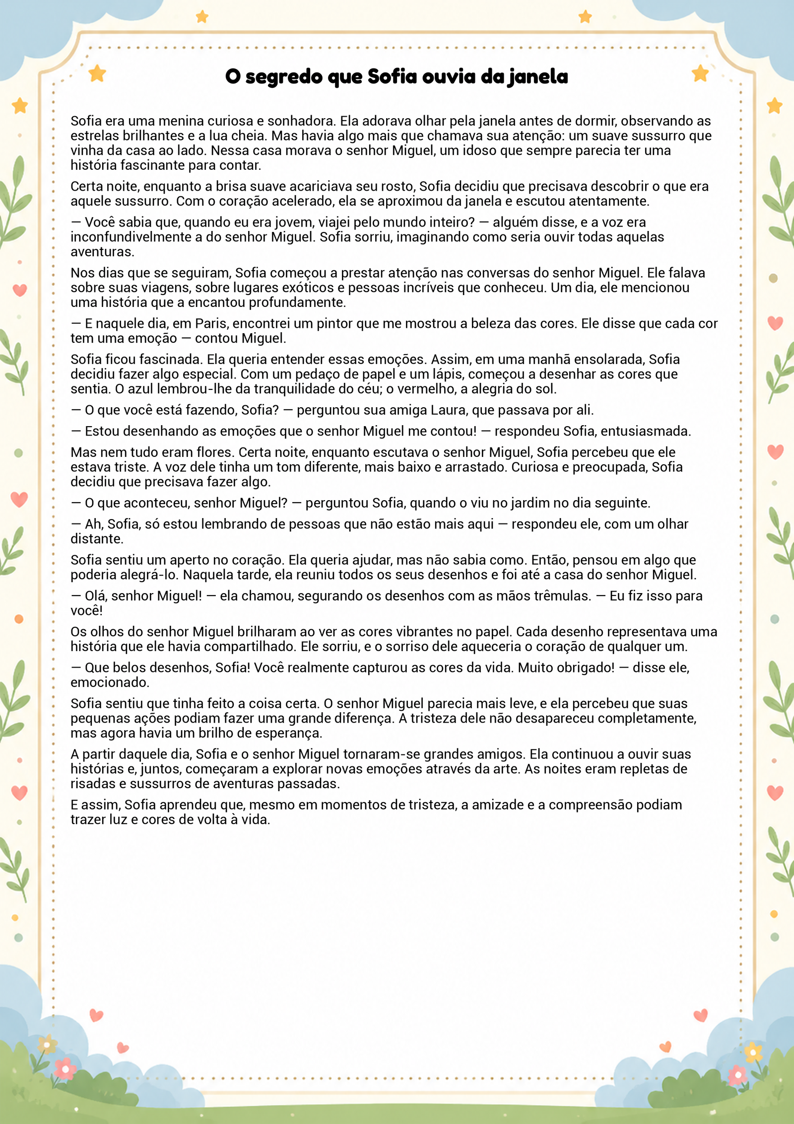 História infantil para imprimir