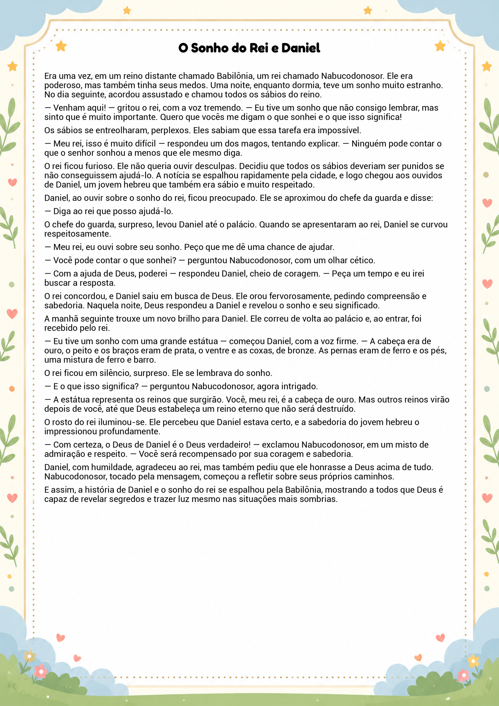 História infantil para imprimir