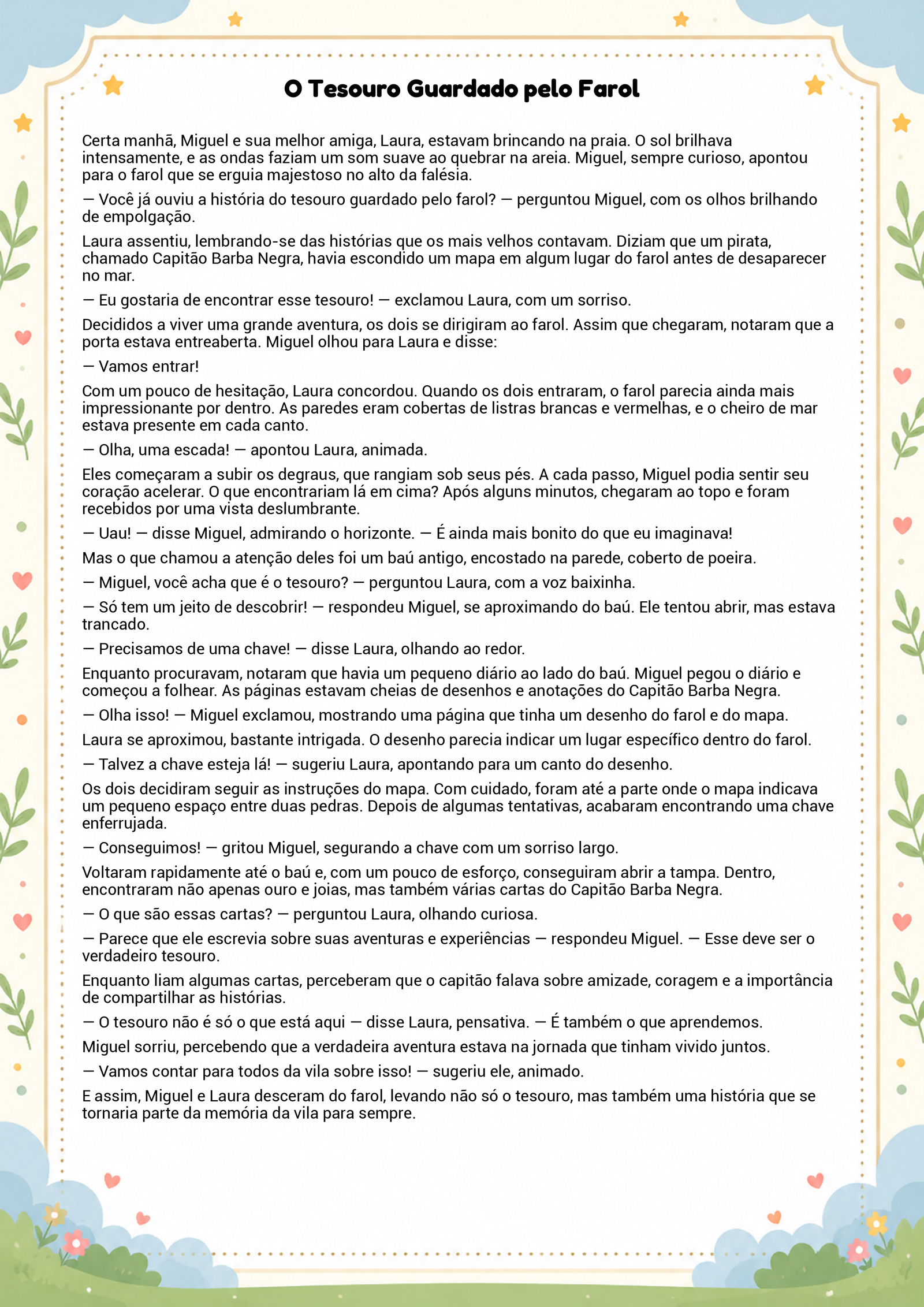 História infantil para imprimir