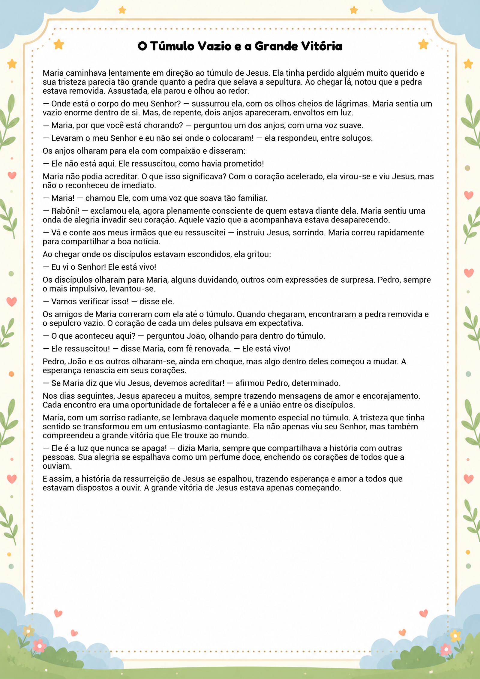 História infantil para imprimir