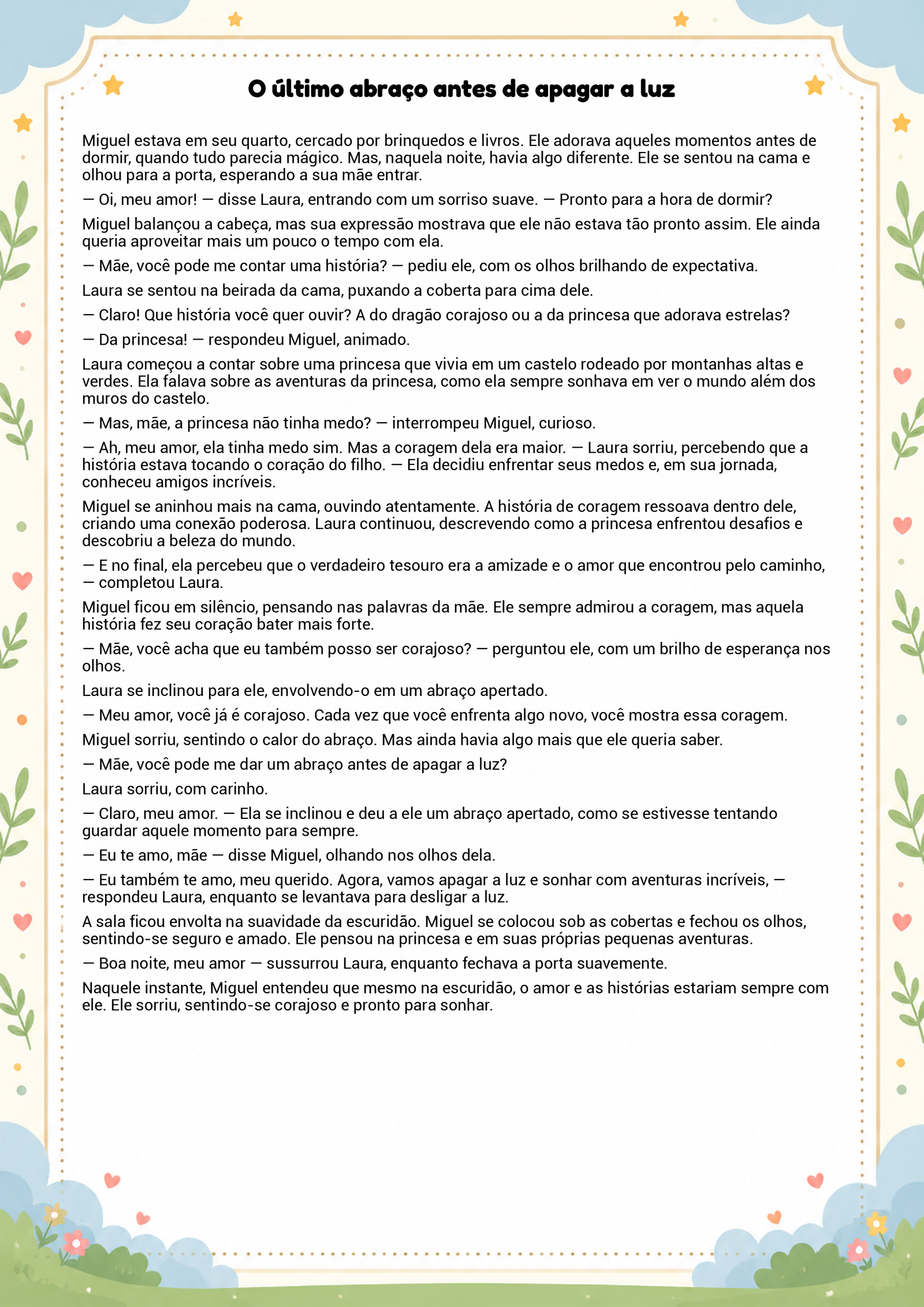 História infantil para imprimir