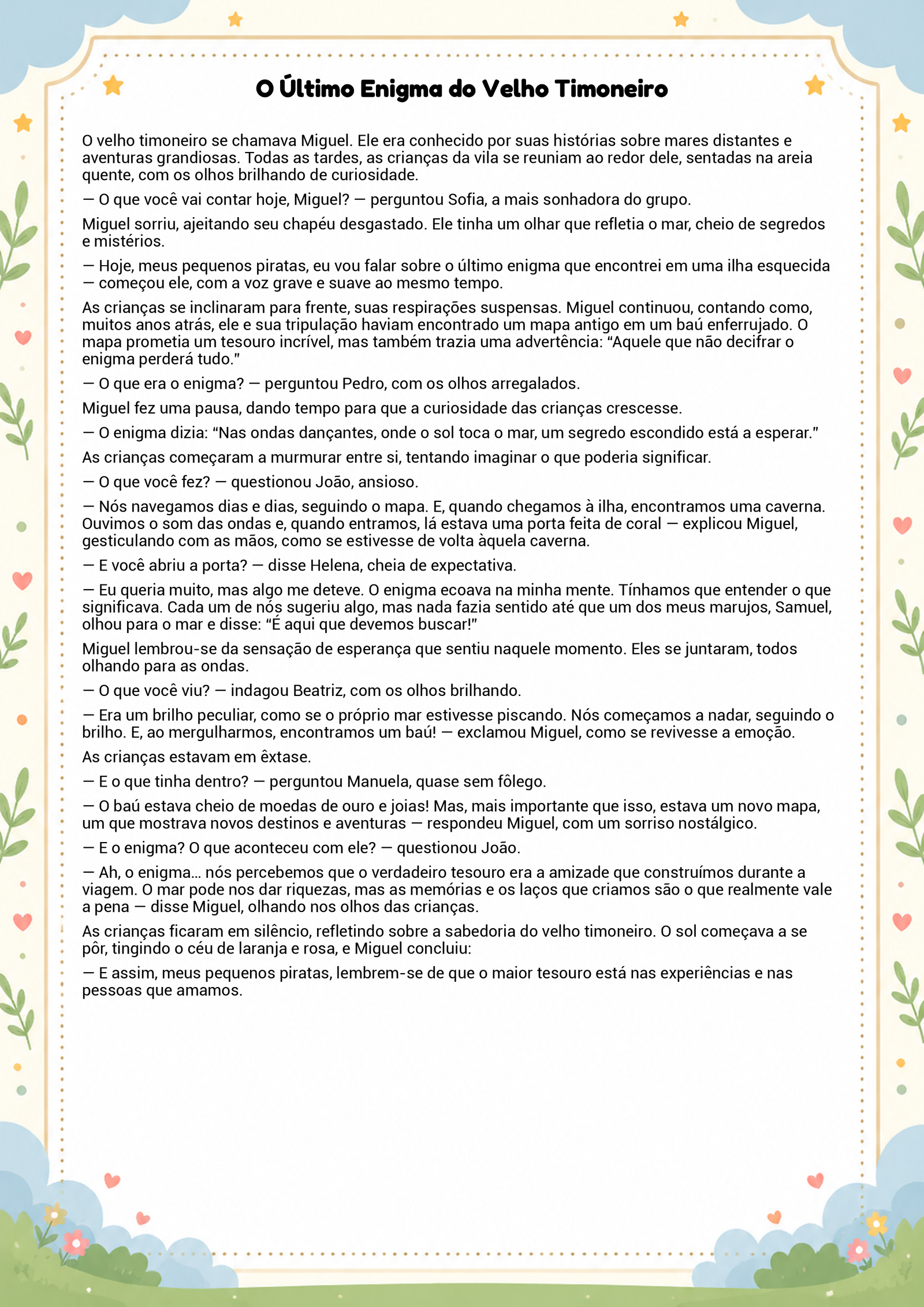 História infantil para imprimir