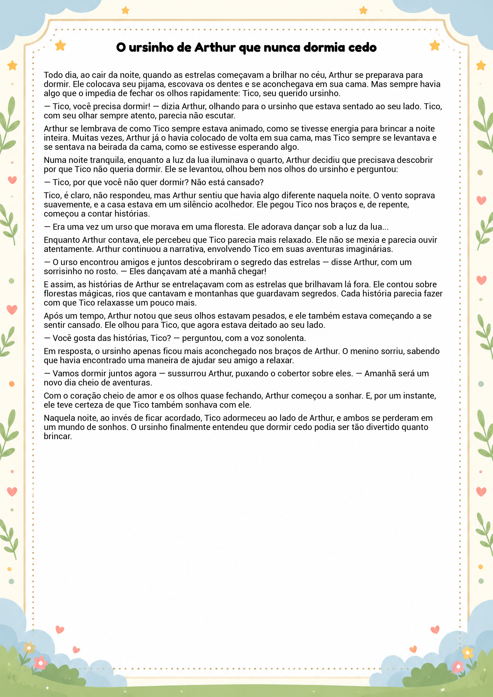 História infantil para imprimir