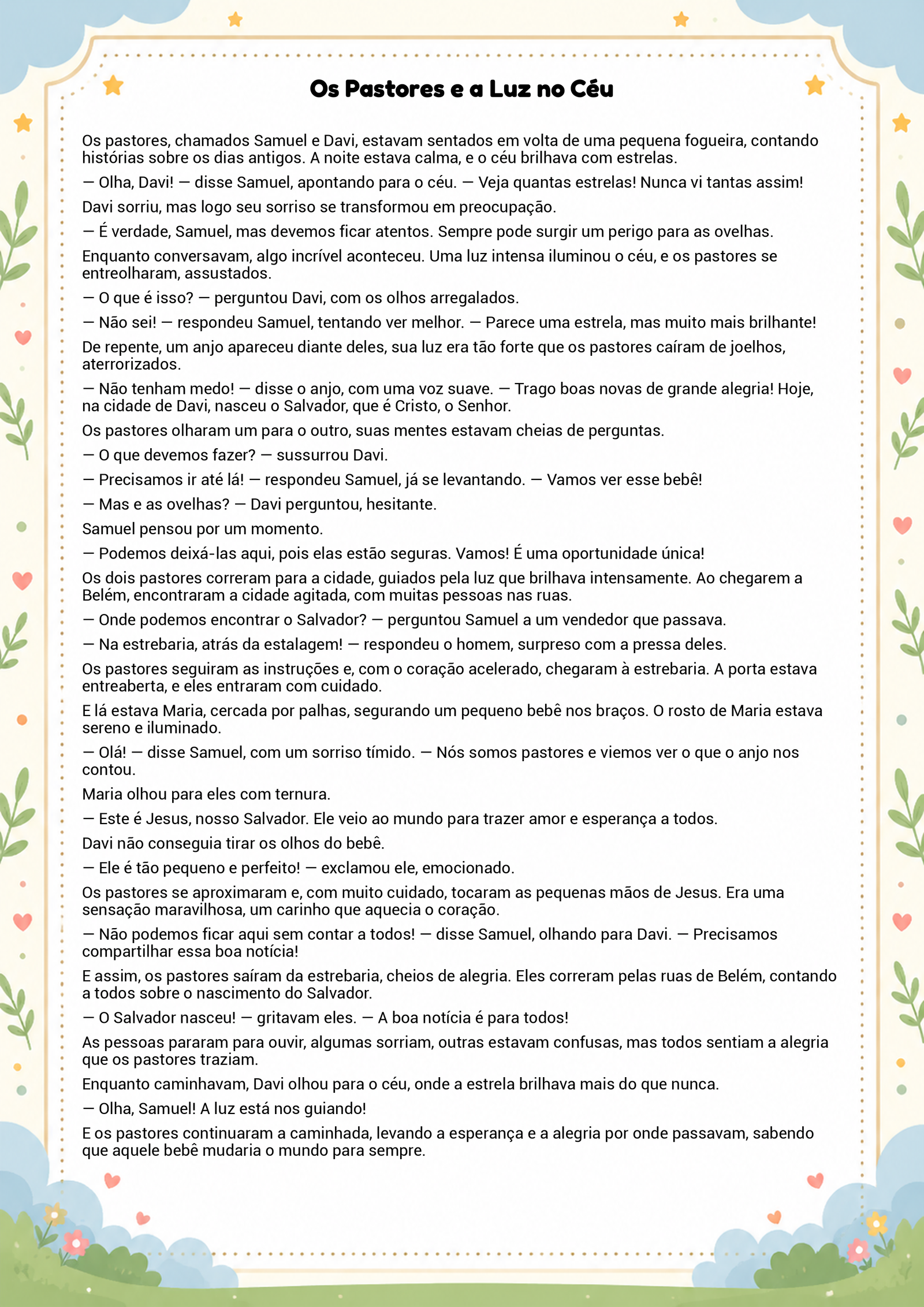 História infantil para imprimir