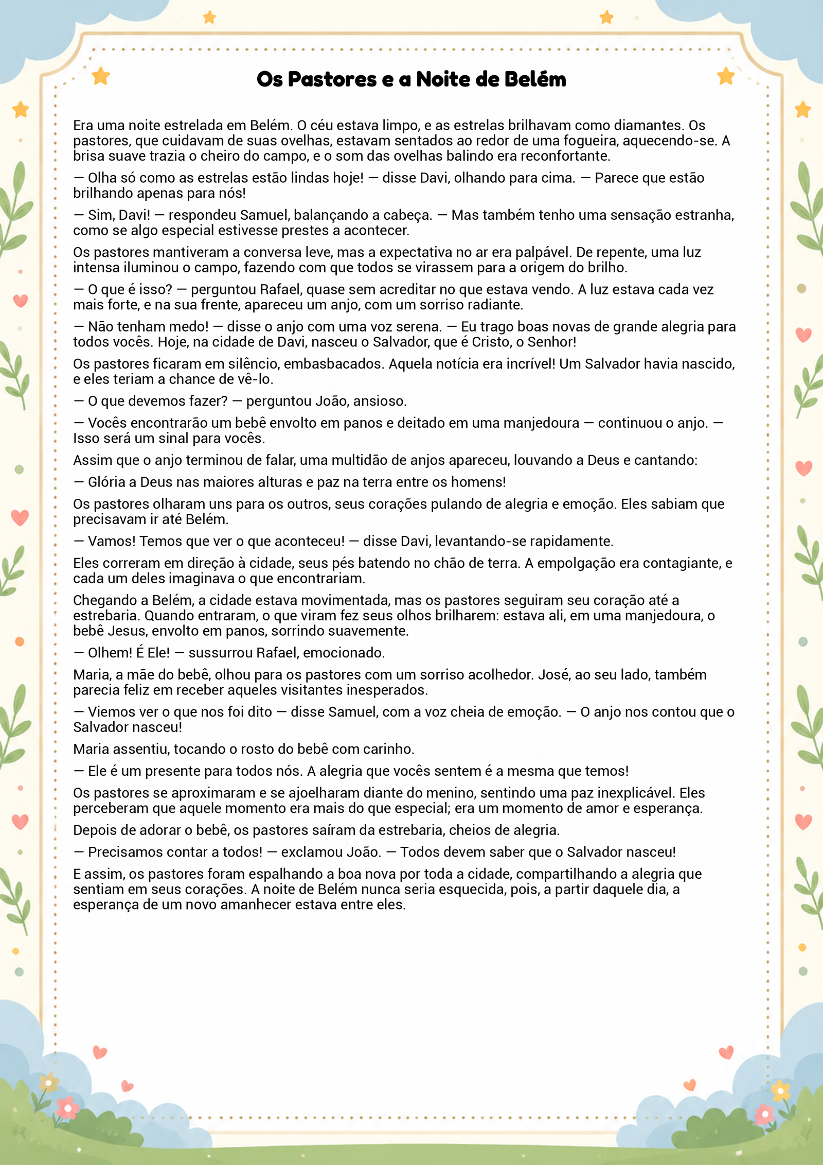 História infantil para imprimir