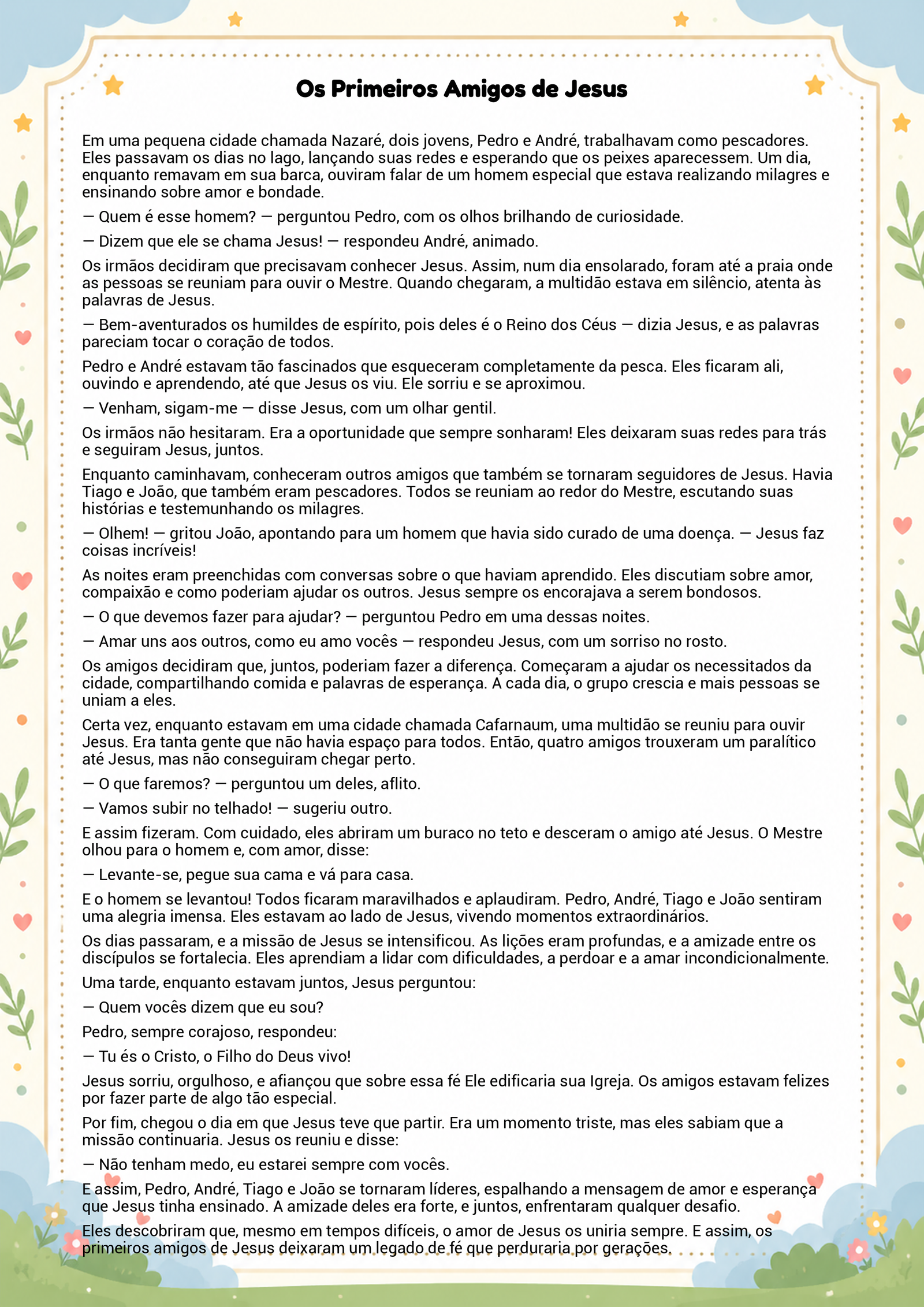 História infantil para imprimir