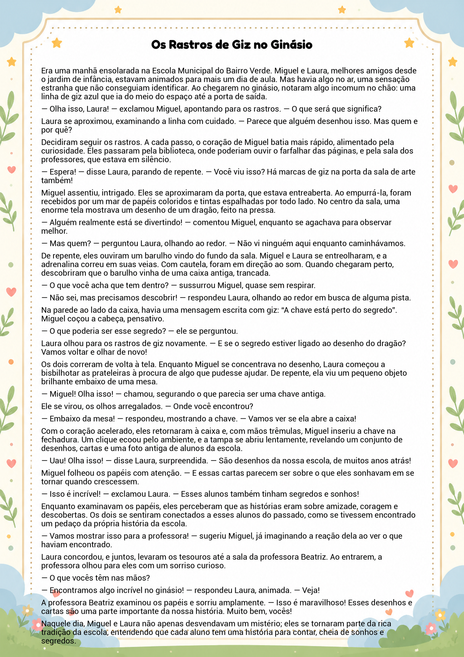 História infantil para imprimir