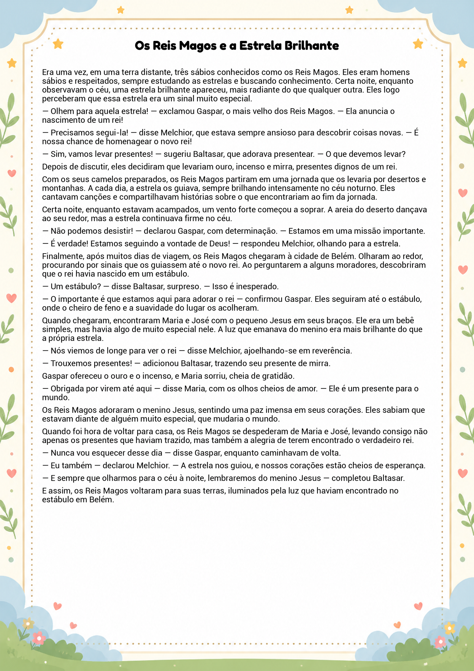História infantil para imprimir