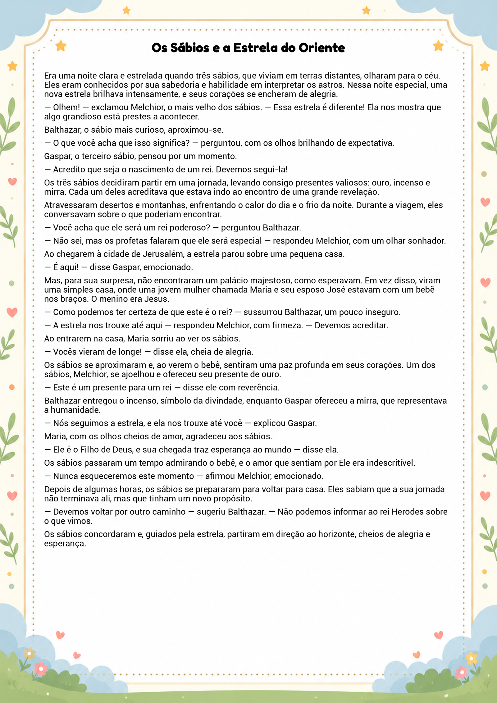História infantil para imprimir