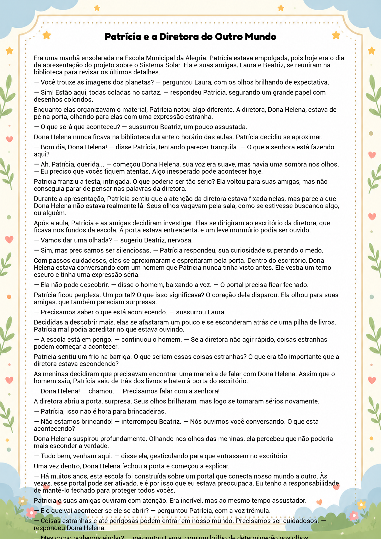 História infantil para imprimir
