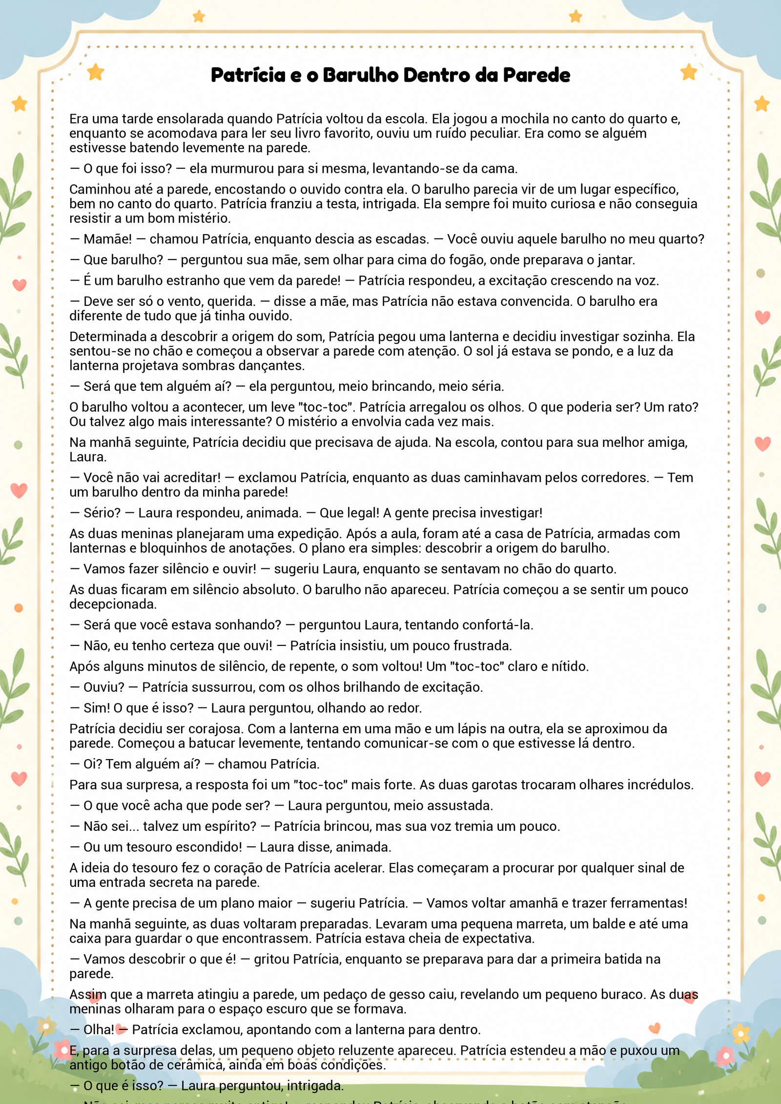 História infantil para imprimir
