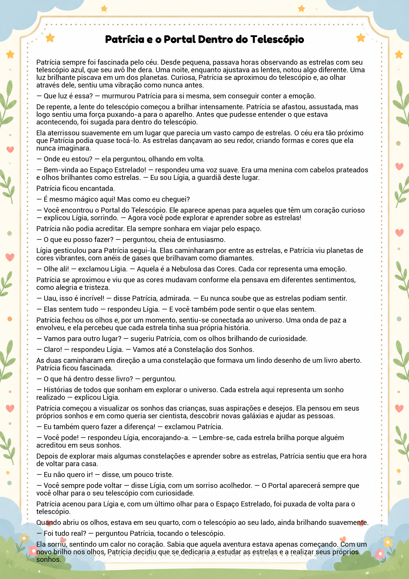 História infantil para imprimir