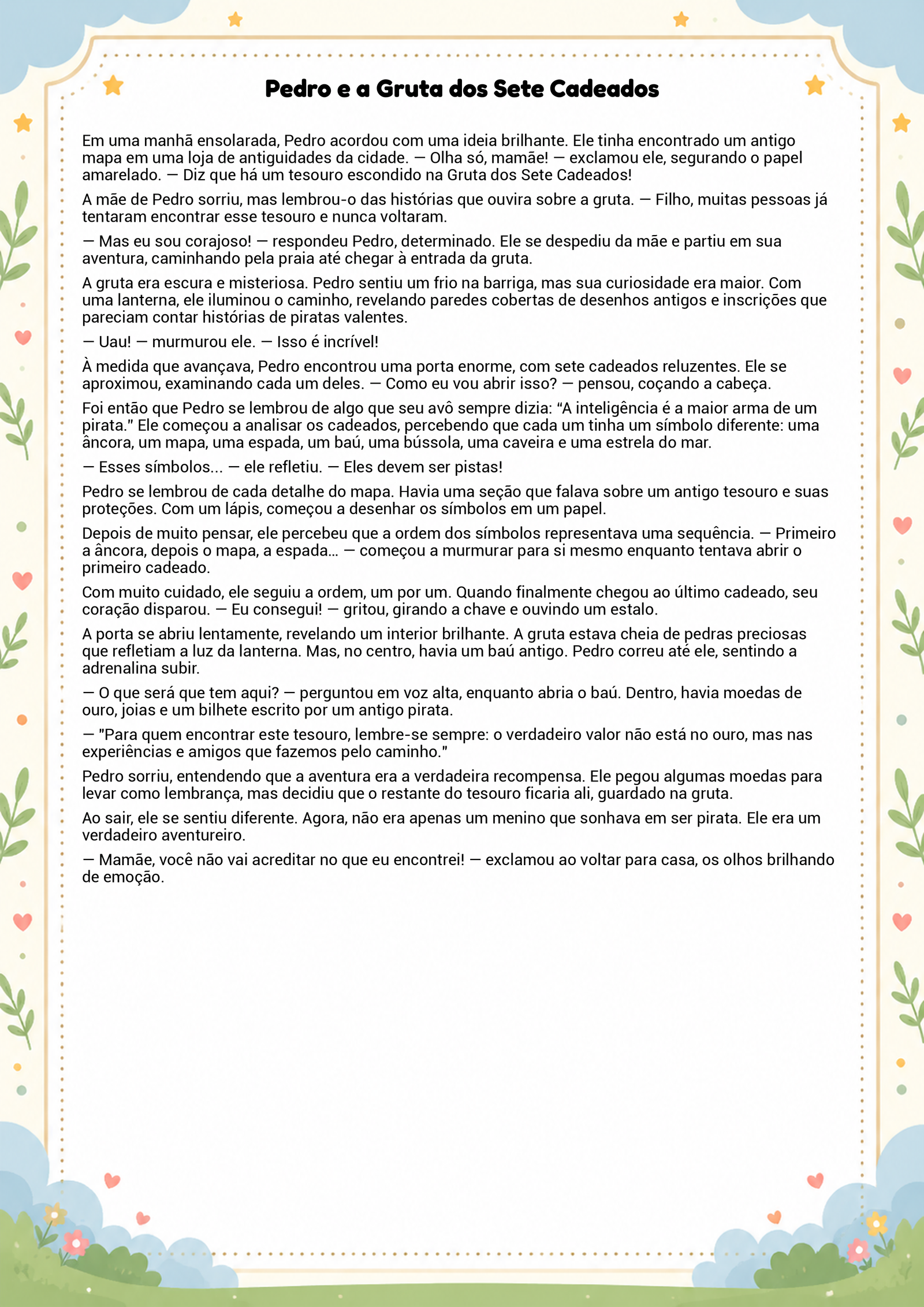 História infantil para imprimir