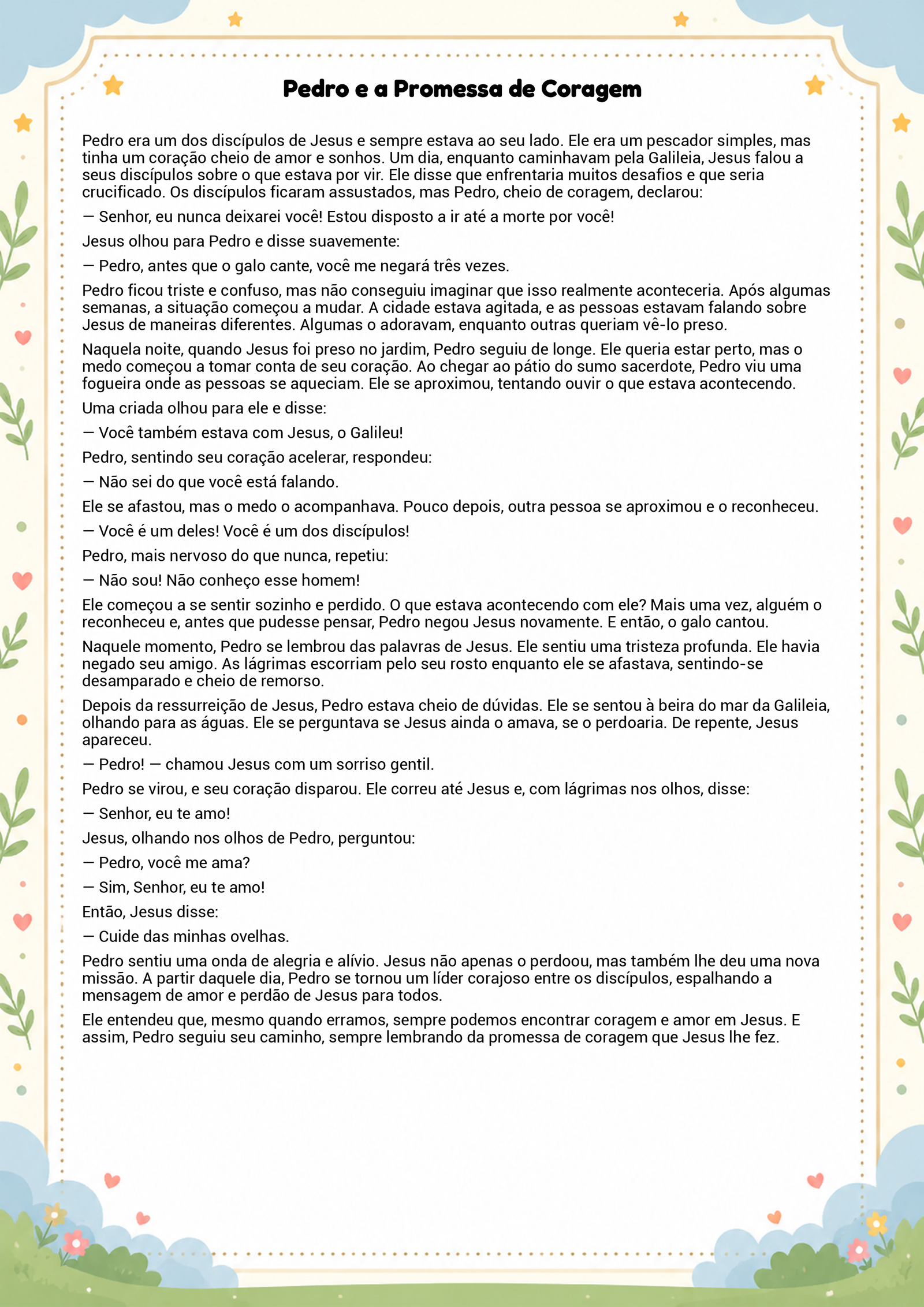 História infantil para imprimir