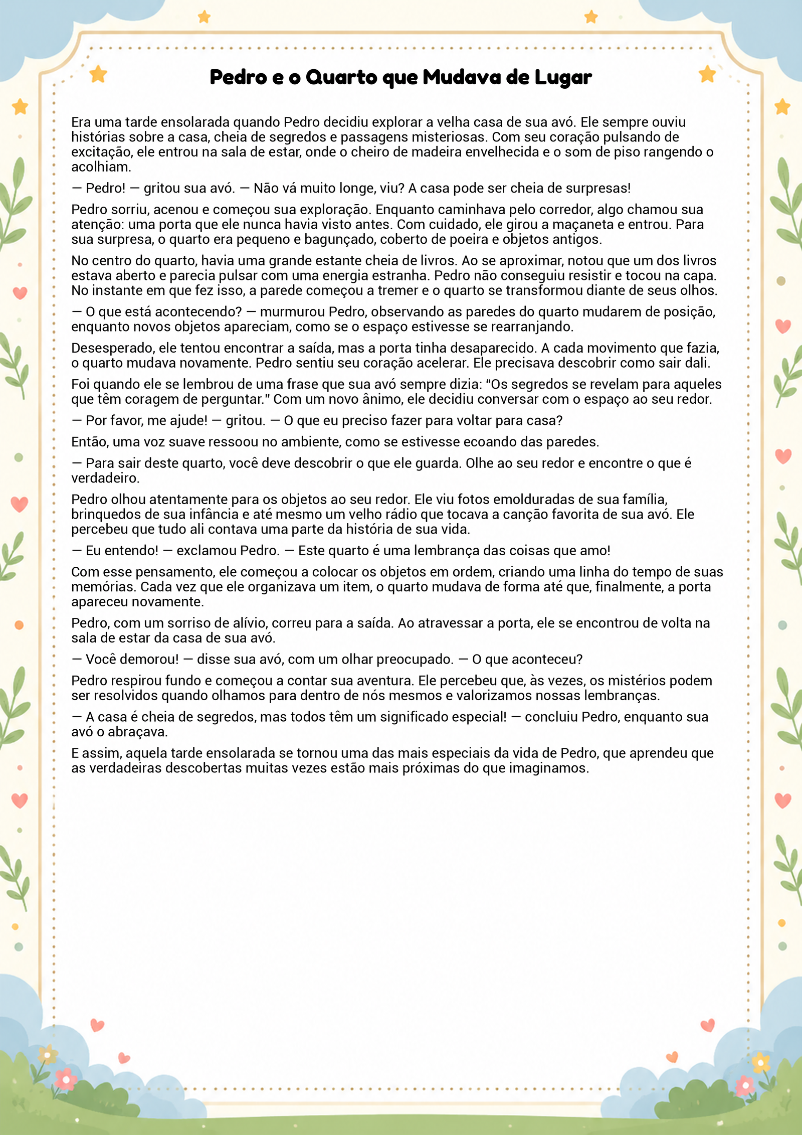 História infantil para imprimir