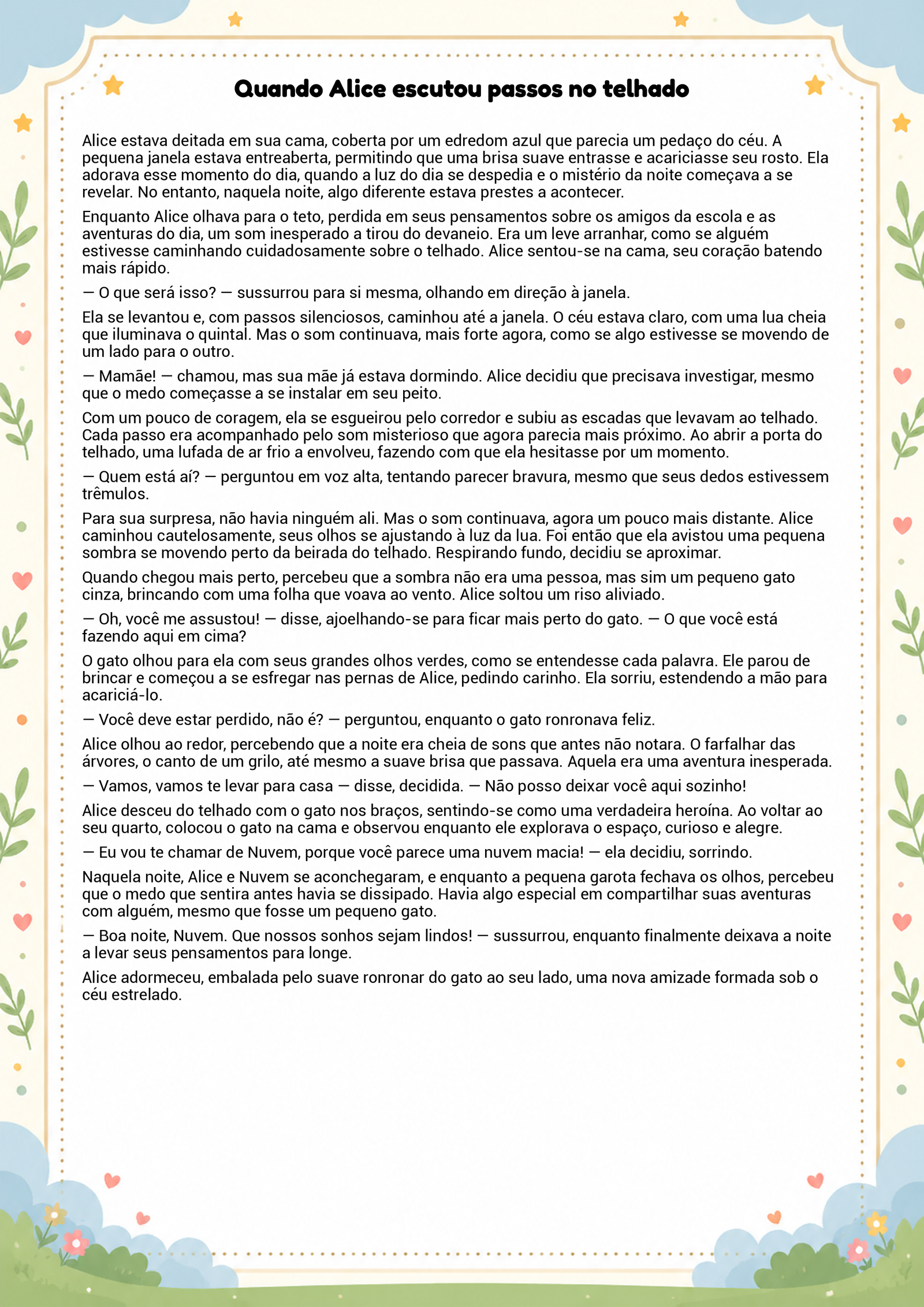 História infantil para imprimir