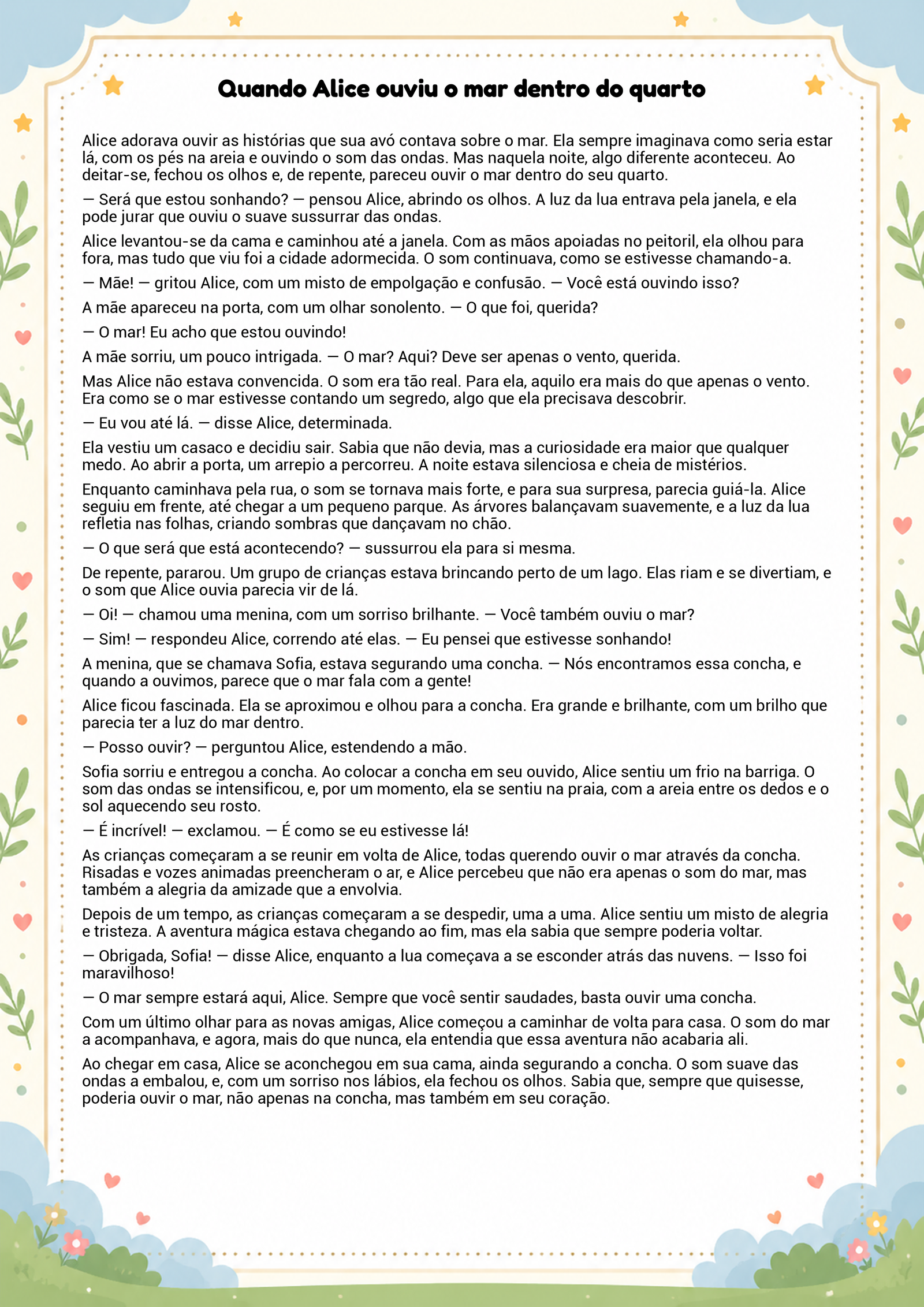 História infantil para imprimir