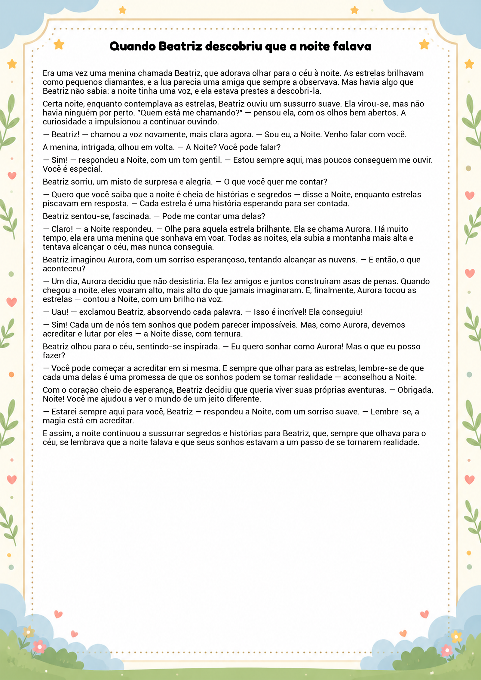 História infantil para imprimir
