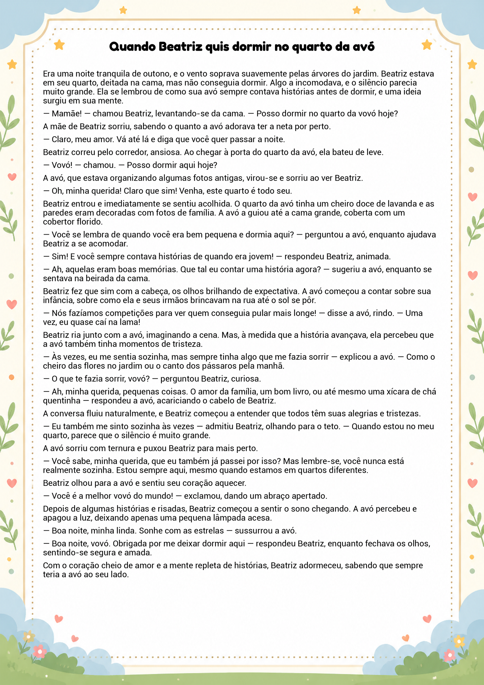 História infantil para imprimir