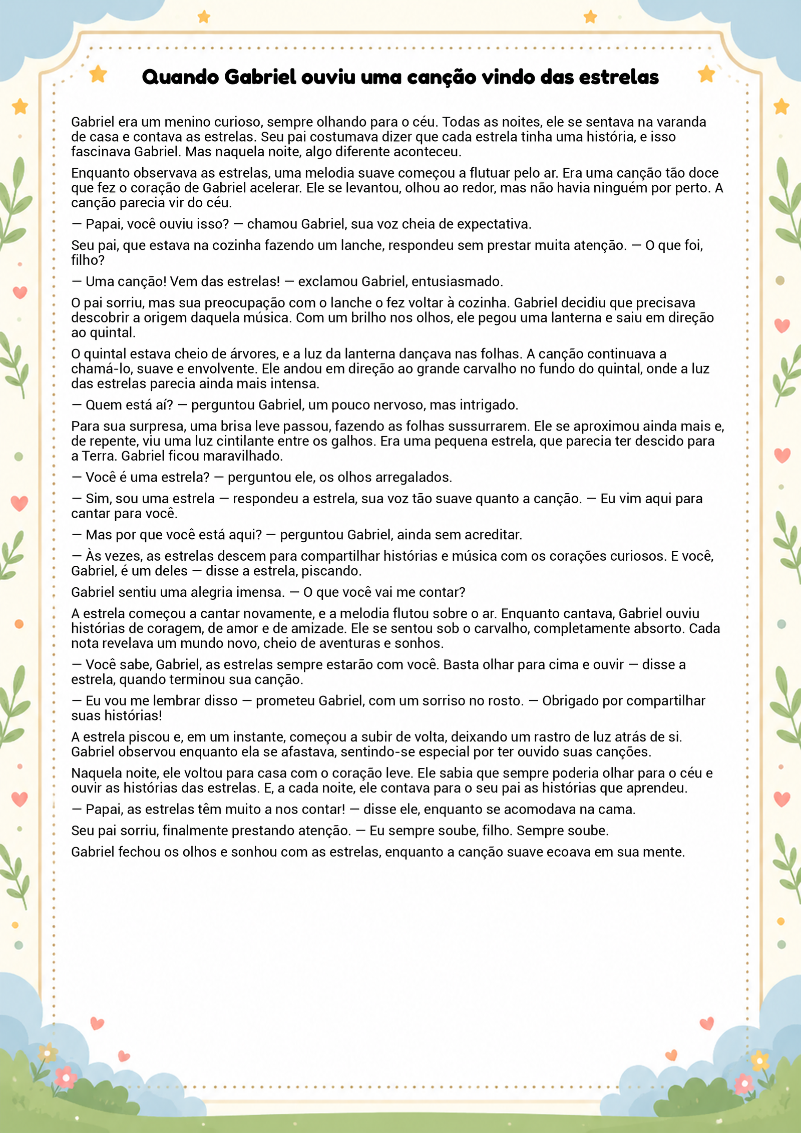 História infantil para imprimir