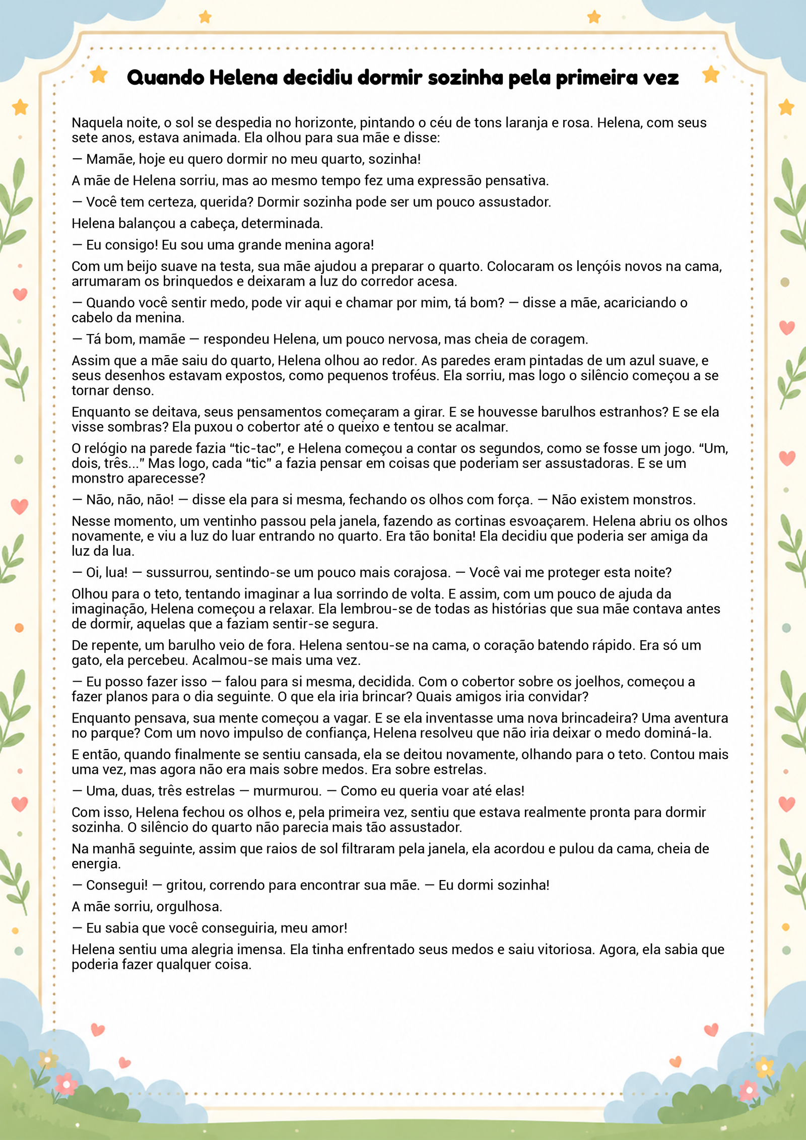 História infantil para imprimir