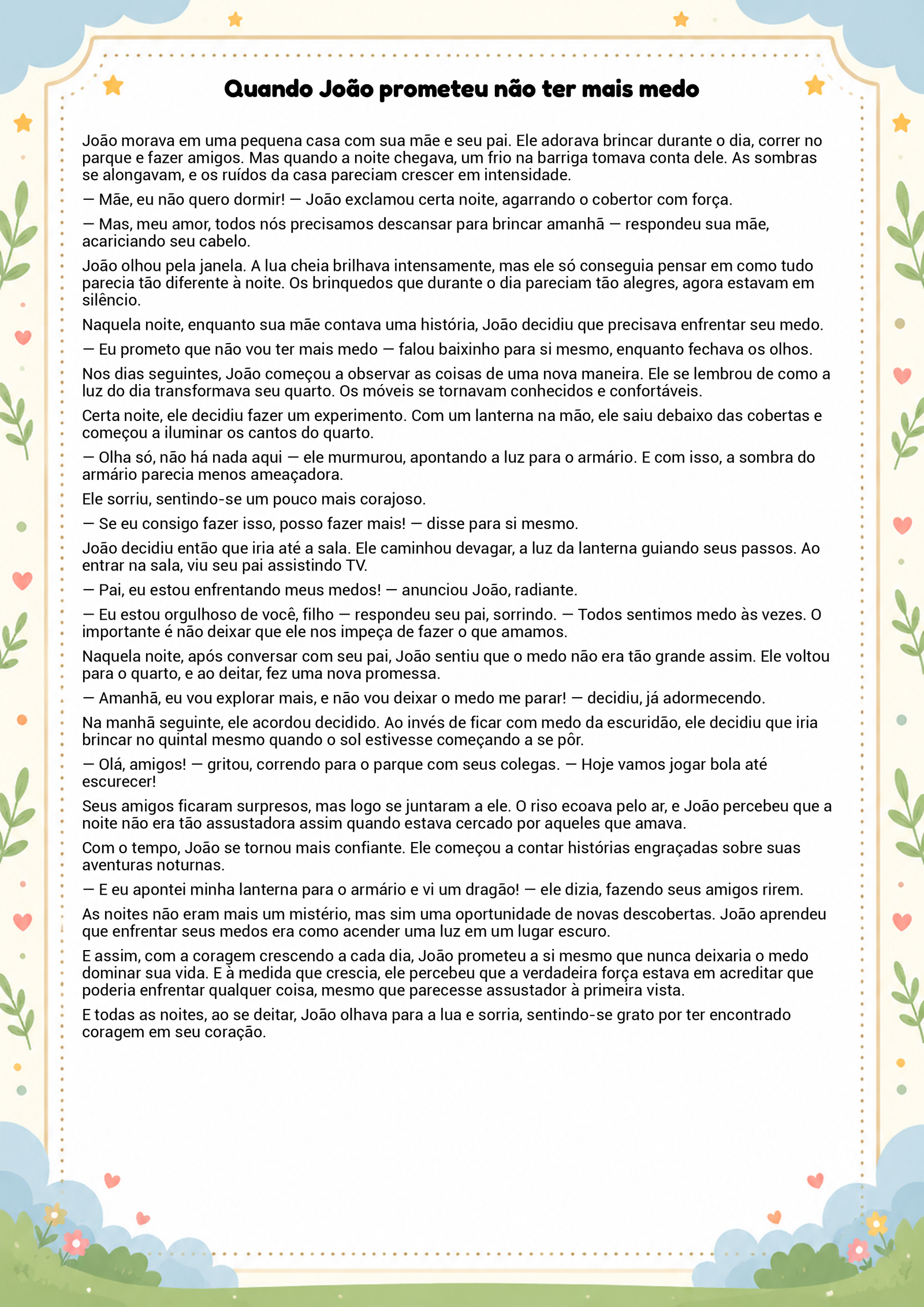 História infantil para imprimir