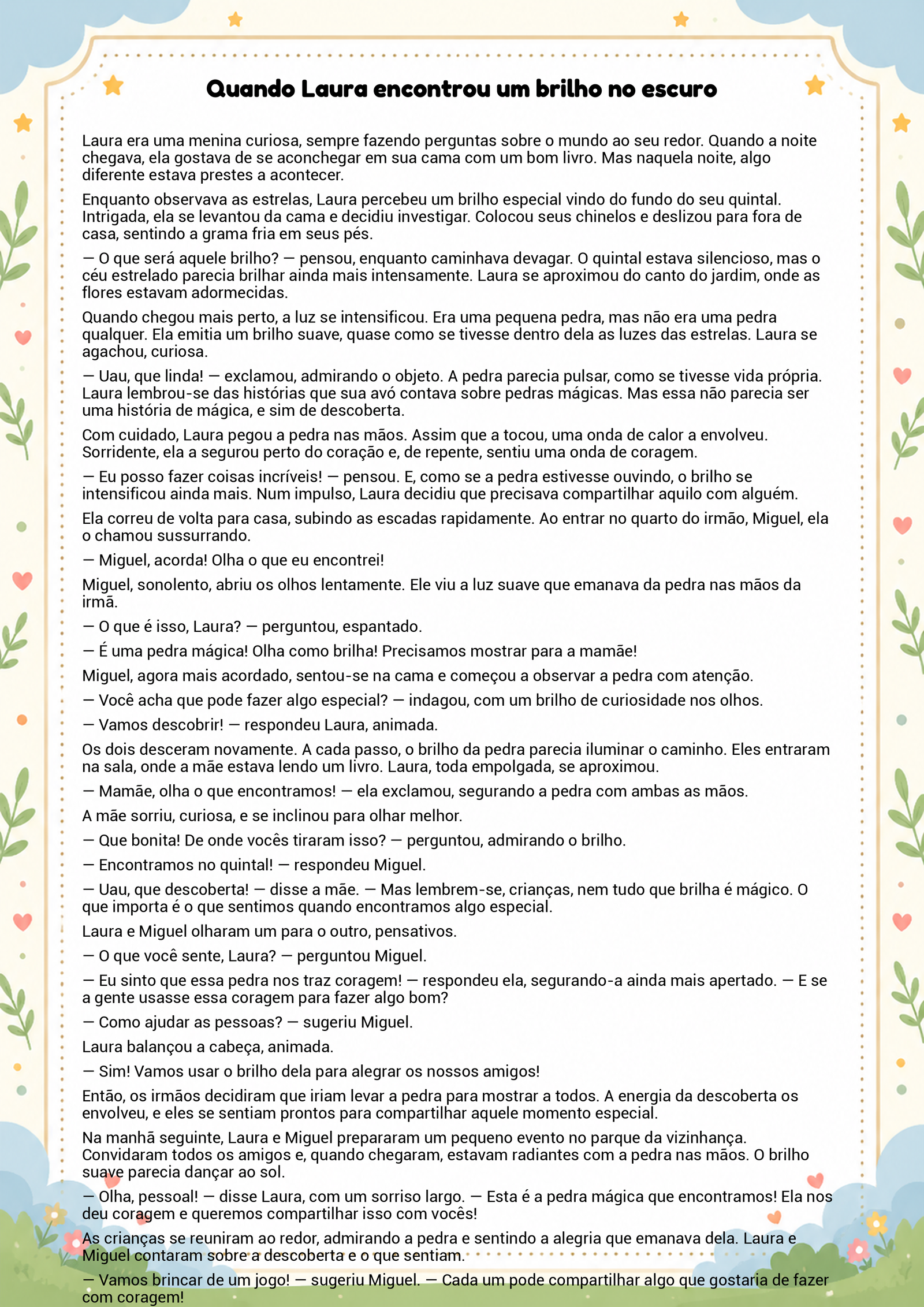 História infantil para imprimir