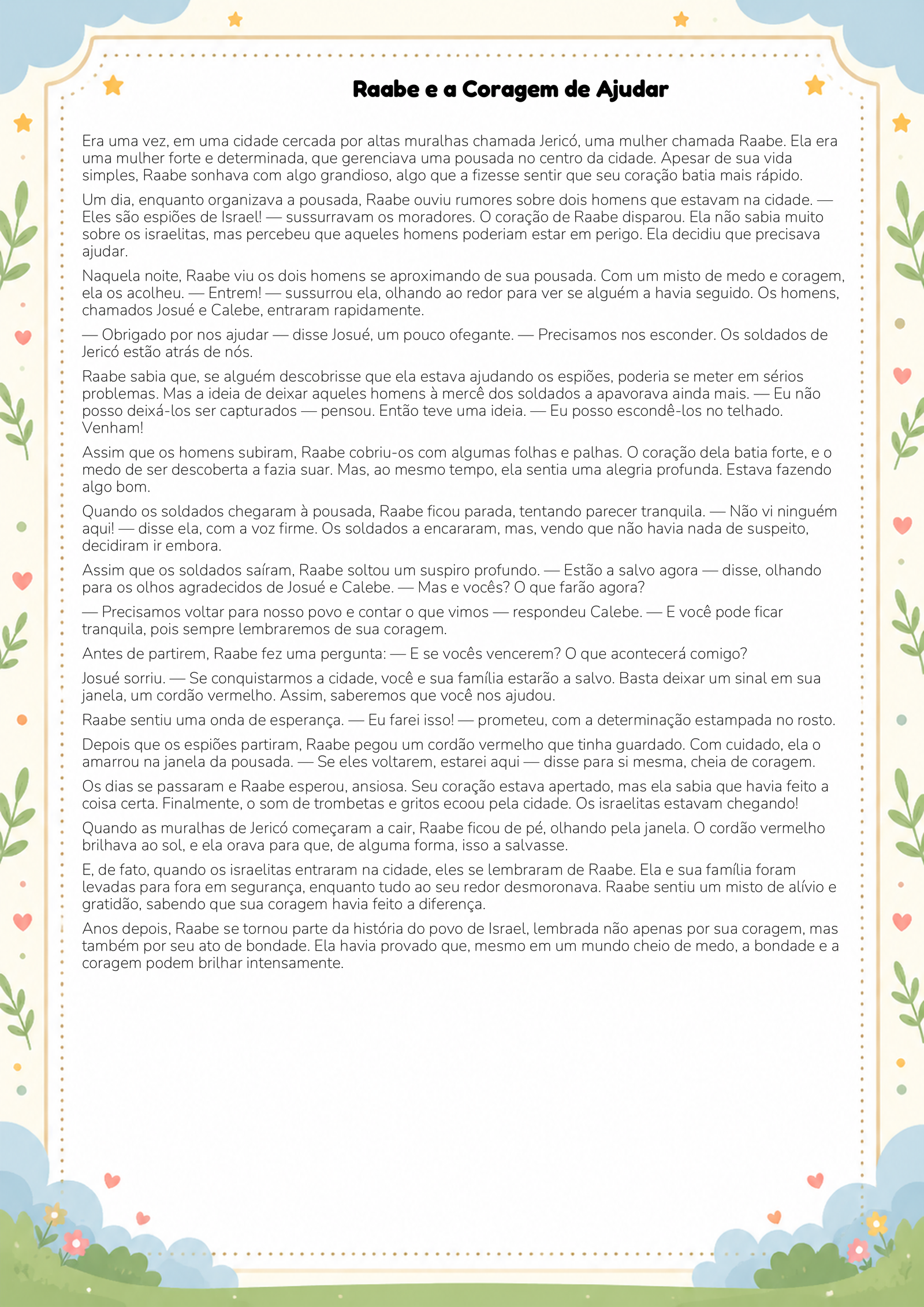 História infantil para imprimir