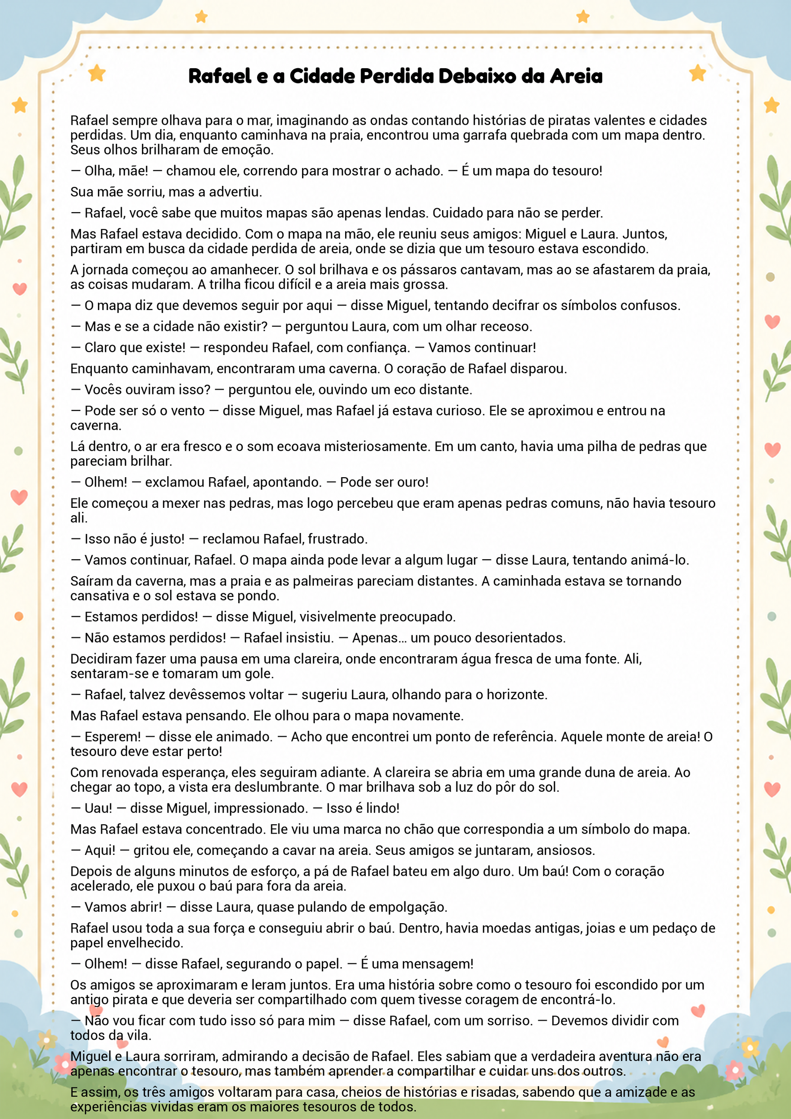 História infantil para imprimir