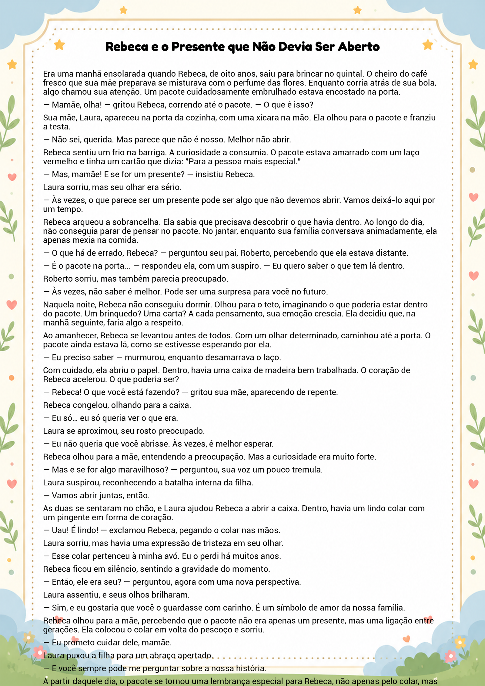 História infantil para imprimir