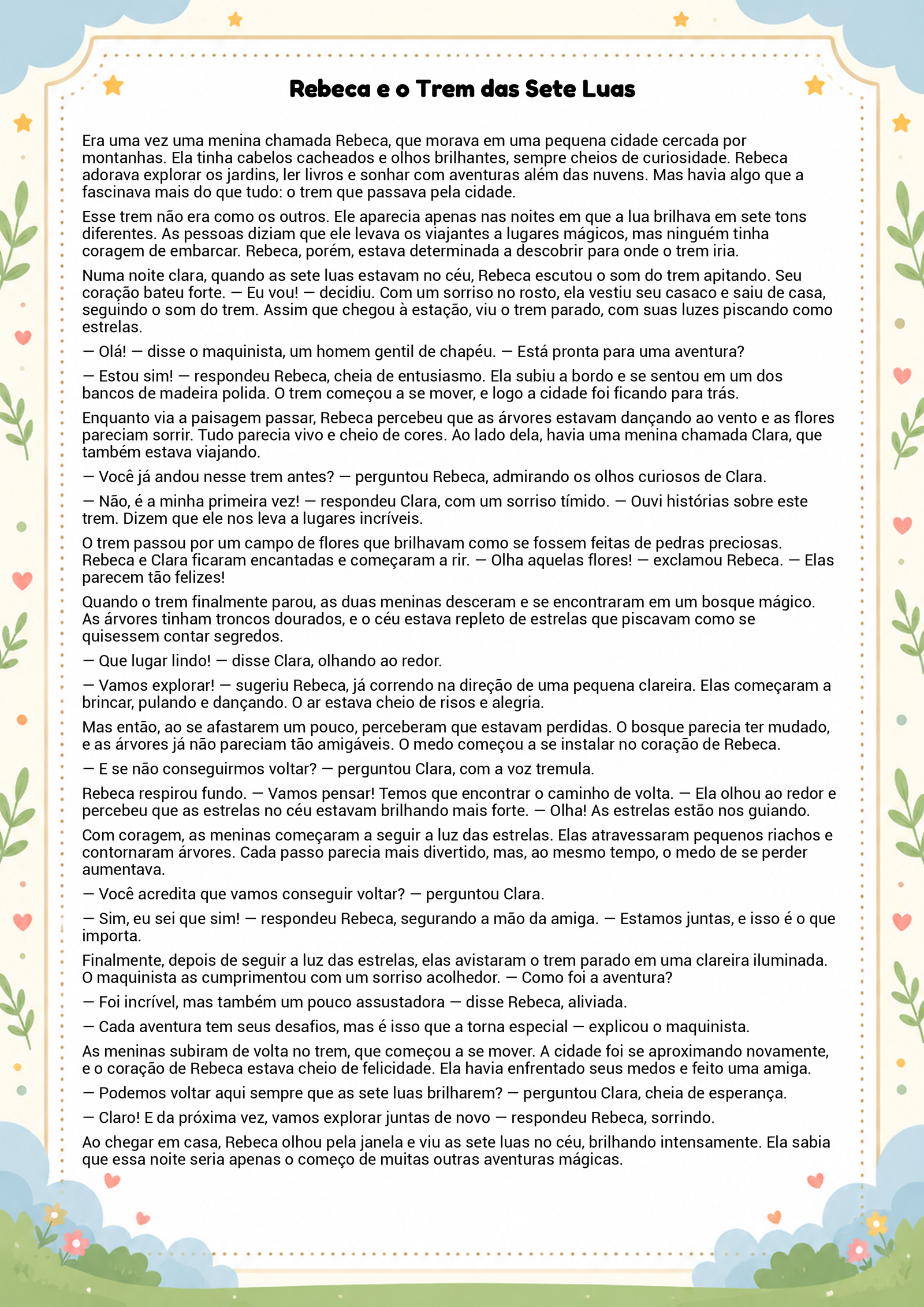 História infantil para imprimir