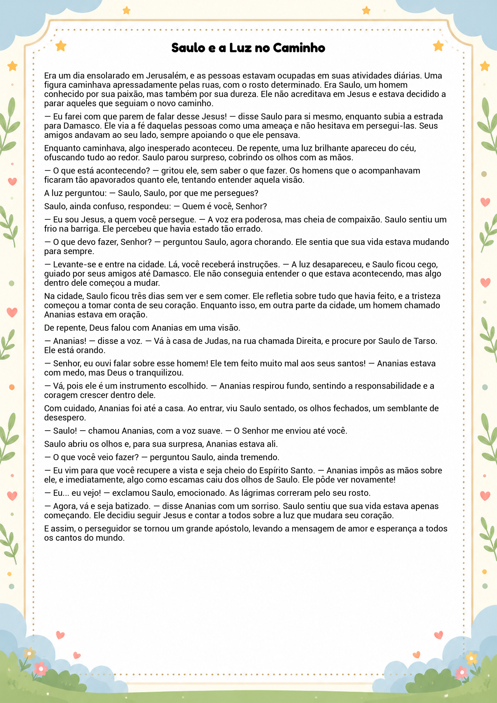 História infantil para imprimir