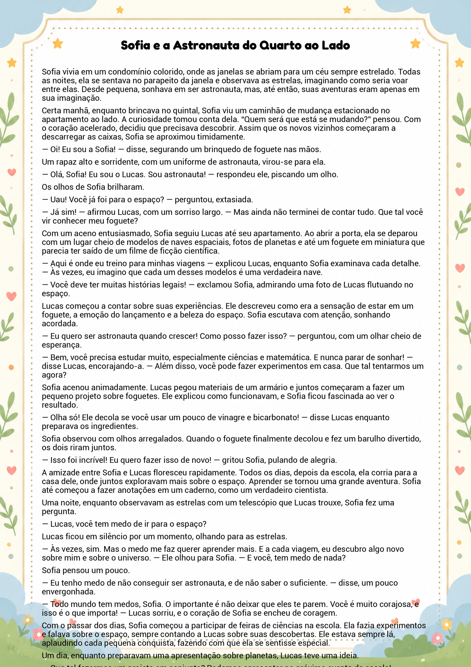 História infantil para imprimir