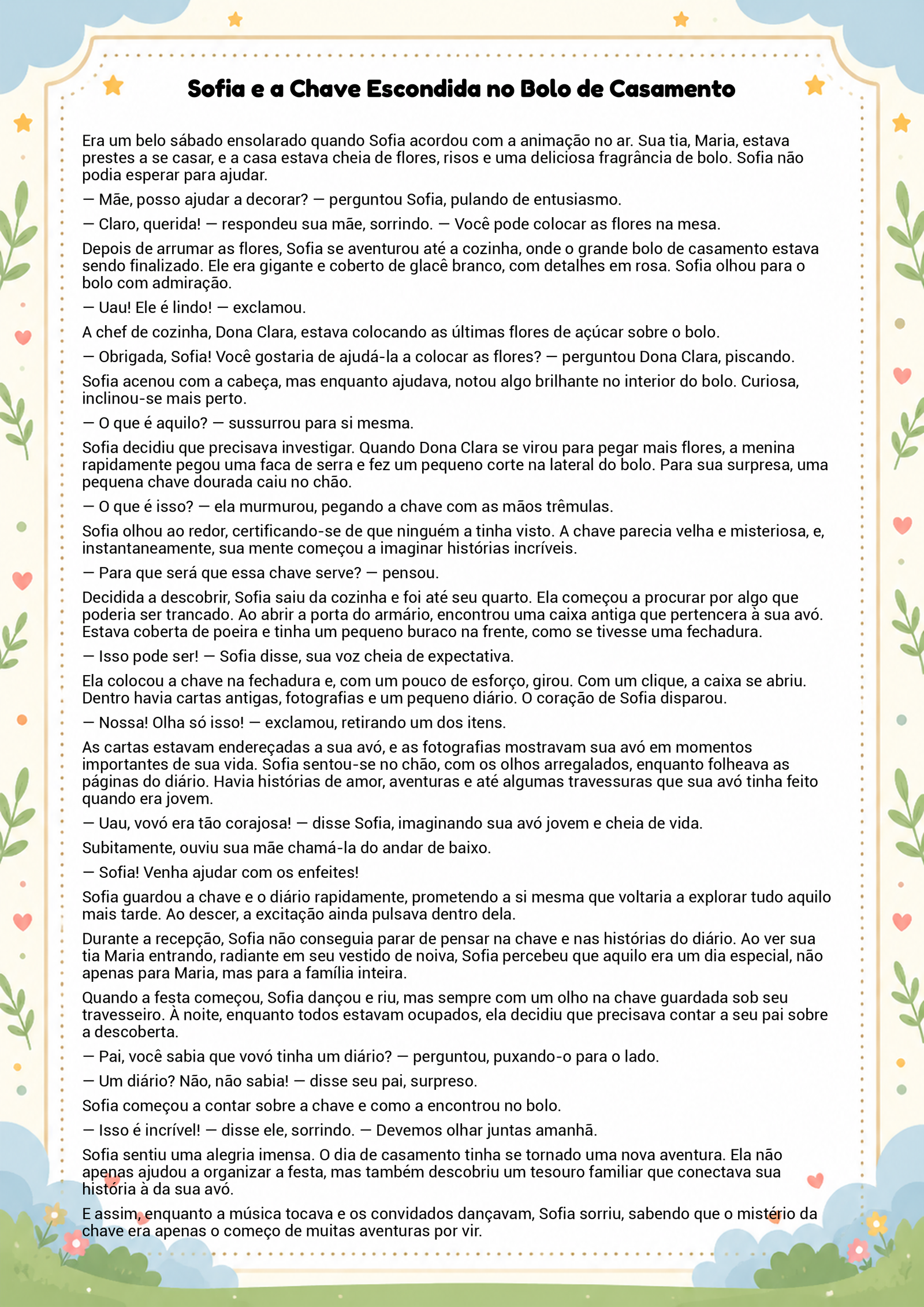 História infantil para imprimir