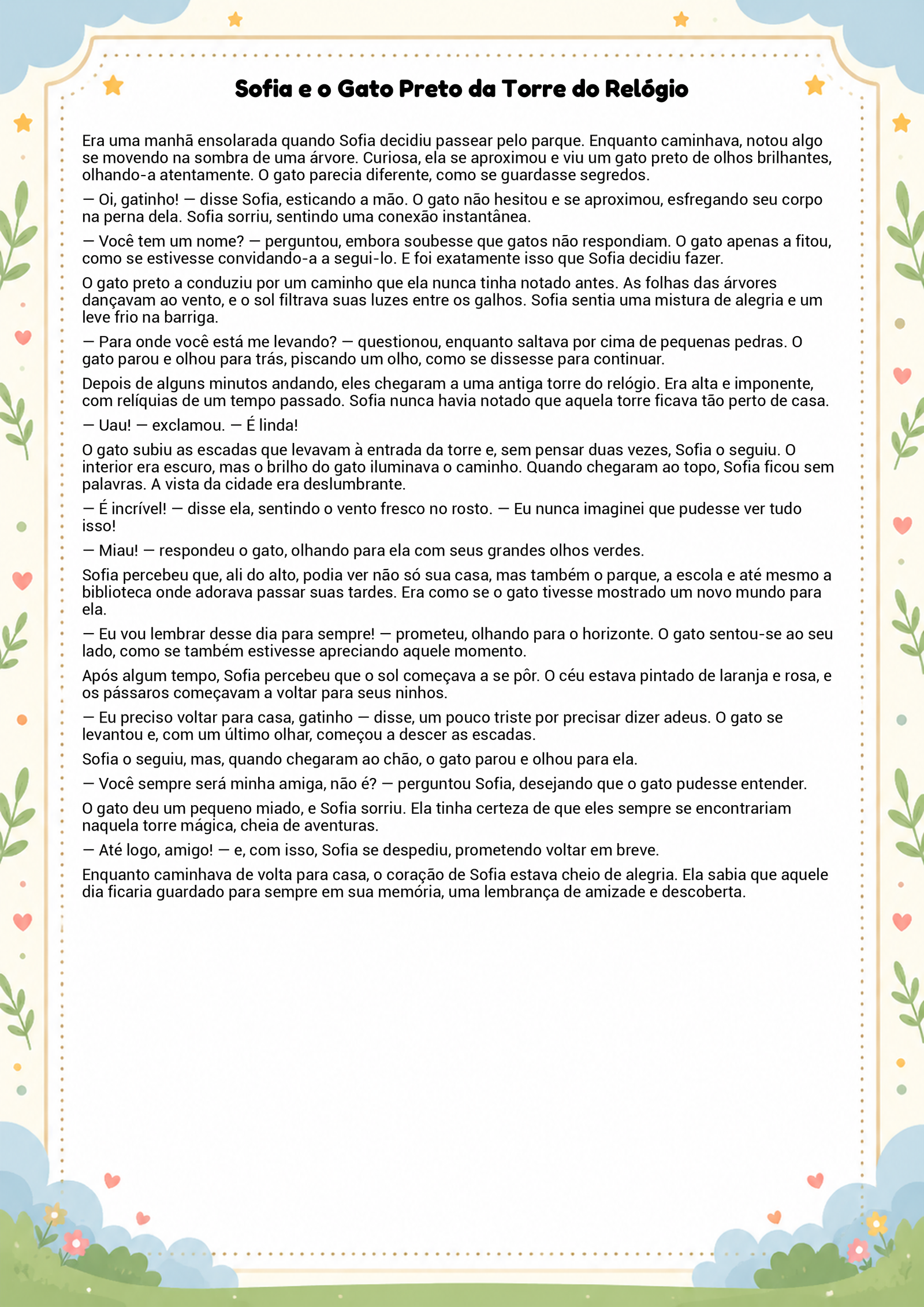 História infantil para imprimir