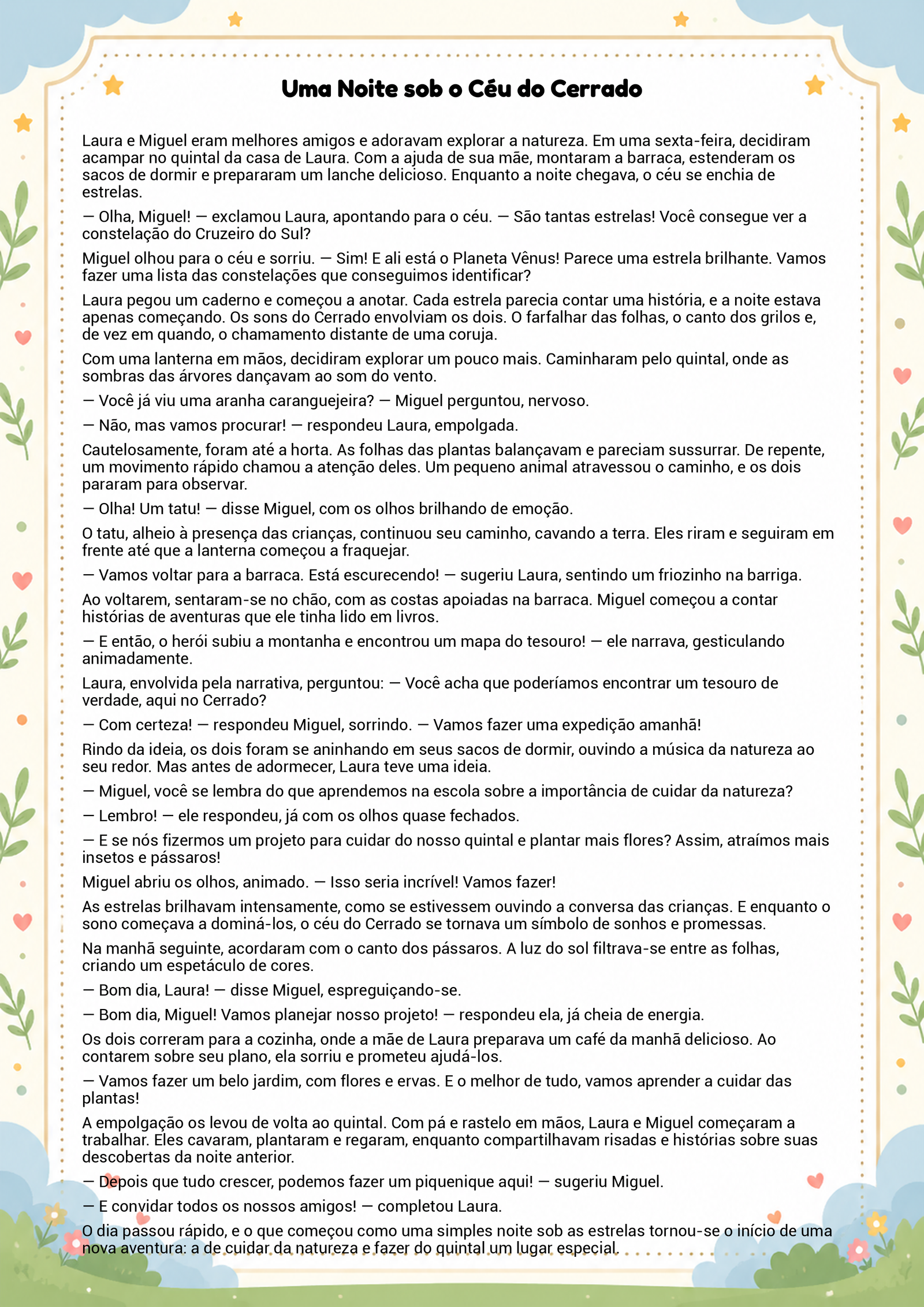 História infantil para imprimir