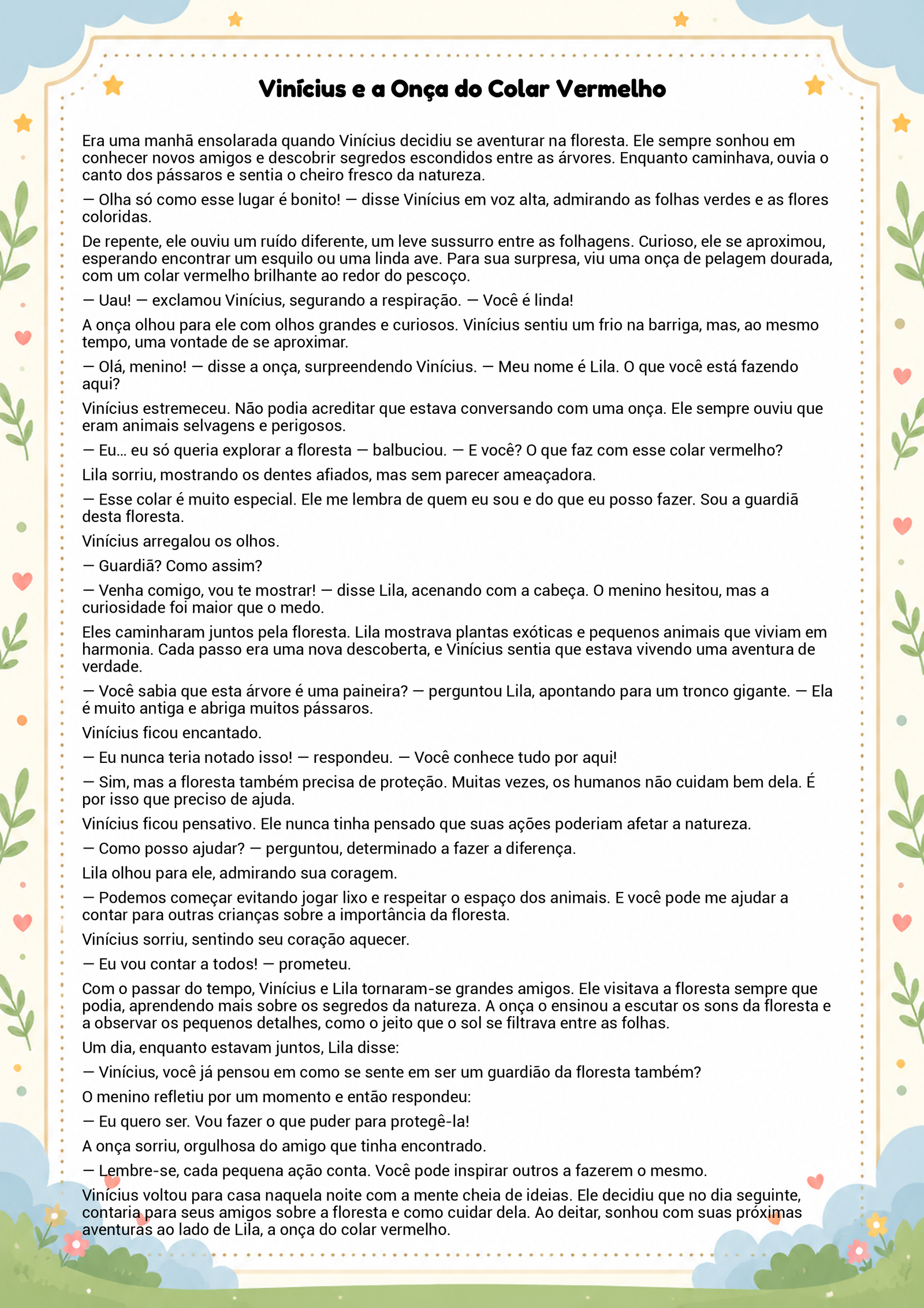 História infantil para imprimir
