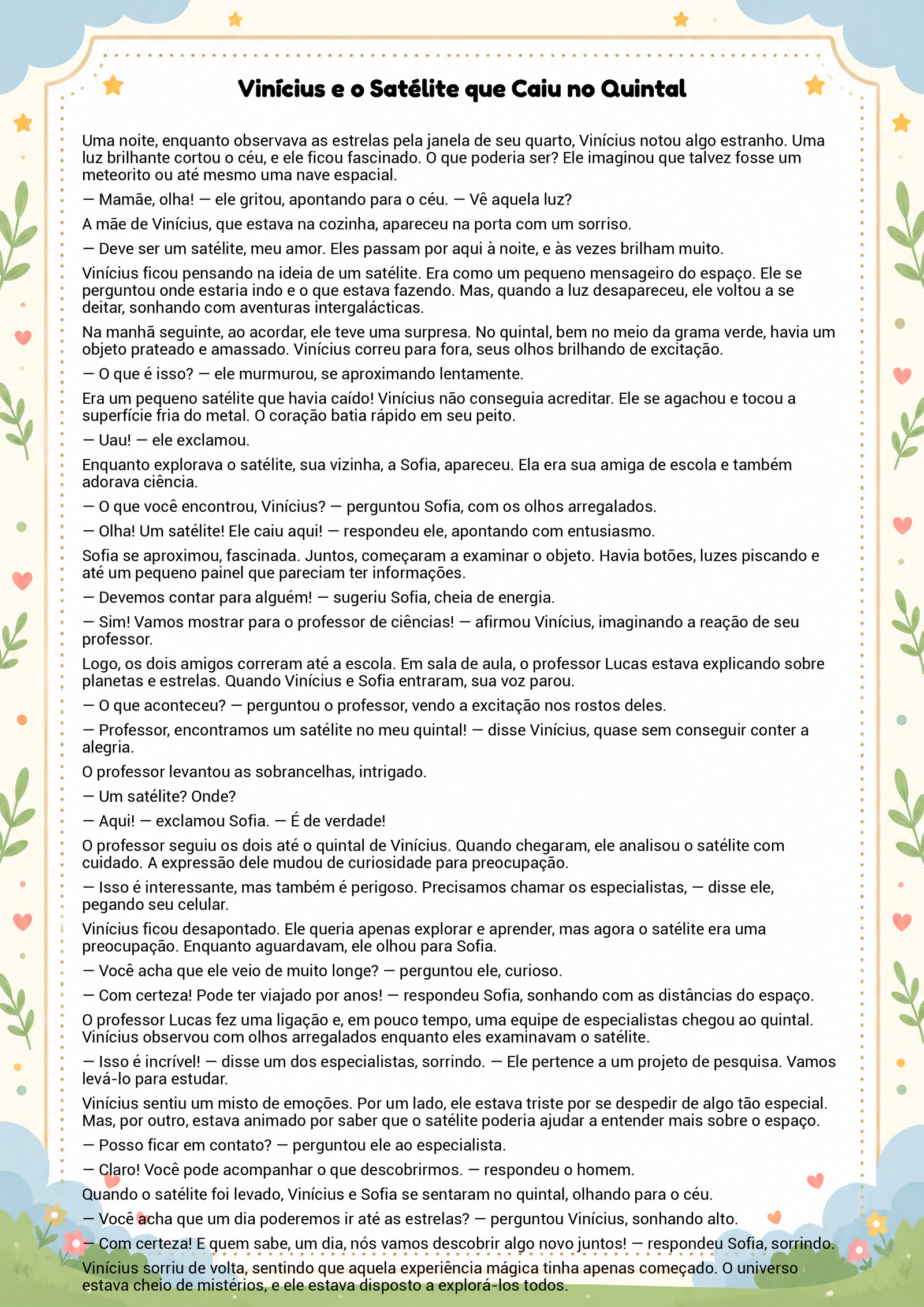 História infantil para imprimir