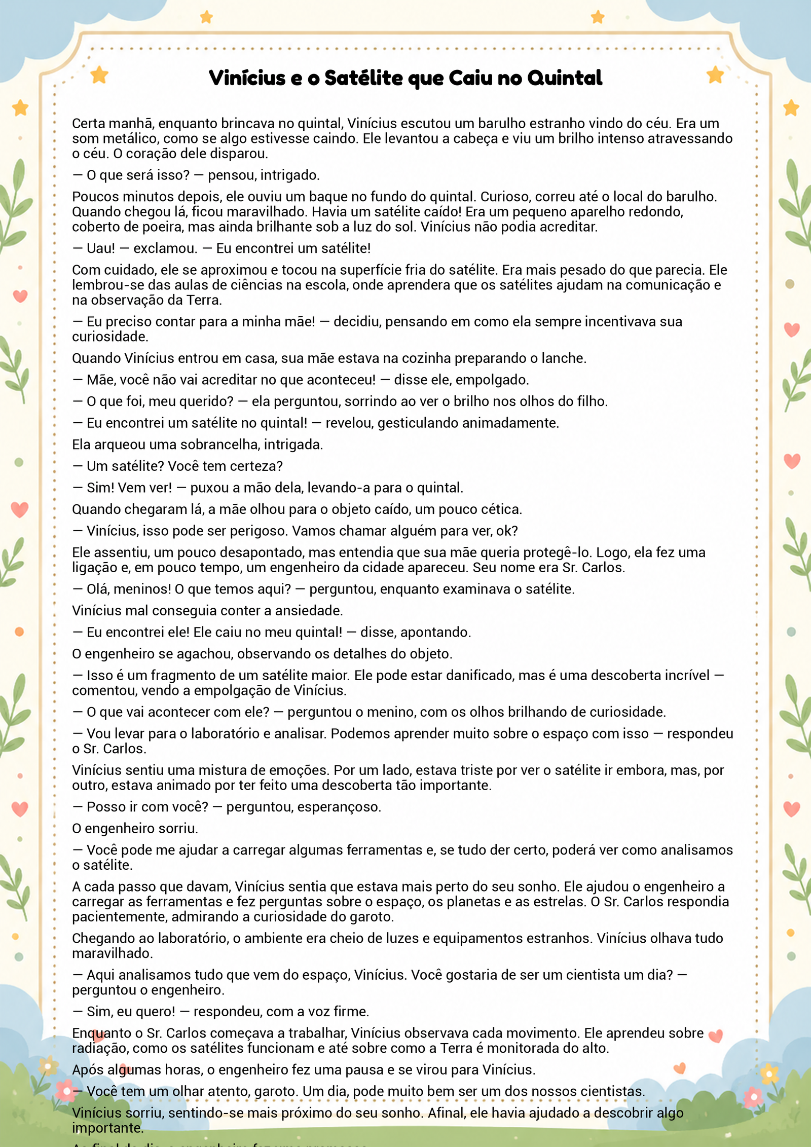 História infantil para imprimir